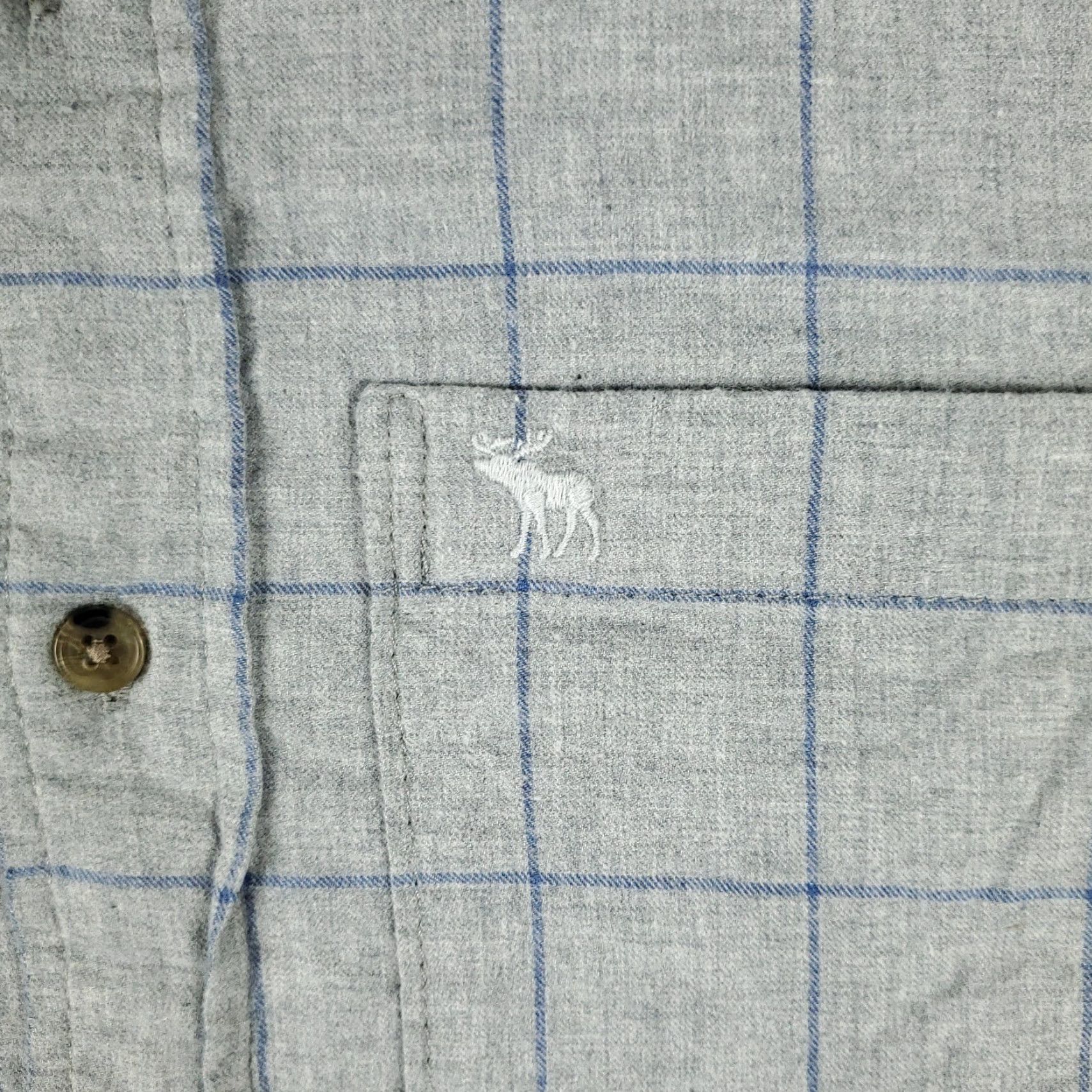 Abercrombie & Fitch Abercrombie & Fitch Shirt Mens Medium Gray Check Button-Up Long Sleeve Regular Fit Casual Shirt Size US M / EU 48-50 / 2 - 2 Thumbnail