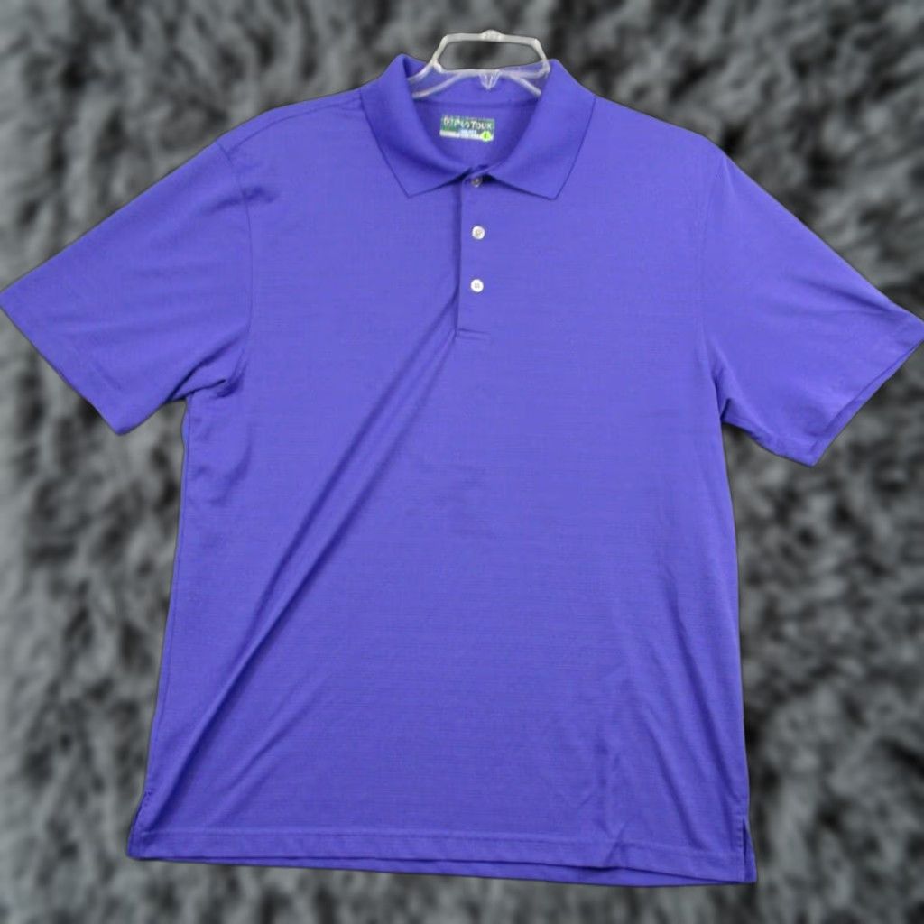 Vintage VINTAGE Pro Tour Polo Shirt Large Men's Coolplay Golf Collared Purple Solid Short Sleeve Size US L / EU 52-54 / 3 - 1 Thumbnail