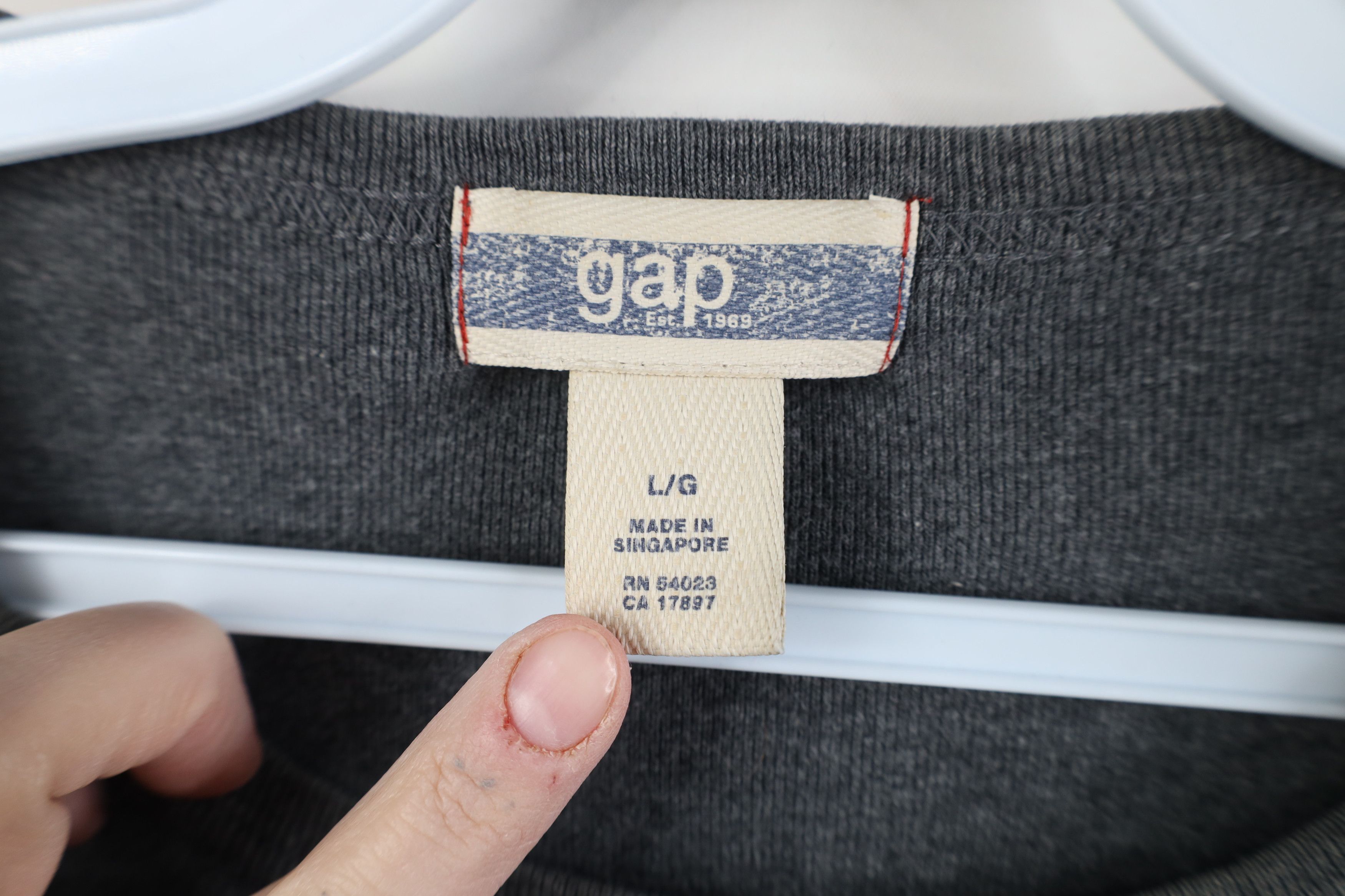 Gap Vintage 90s Y2K Gap Blank Babydoll Ribbed Knit T-Shirt Gray Size US L / EU 52-54 / 3 - 6 Thumbnail