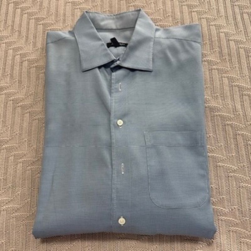 Burberry Burberry blue micro plaid button down size 17.5 Size US XL / EU 56 / 4 - 1 Thumbnail
