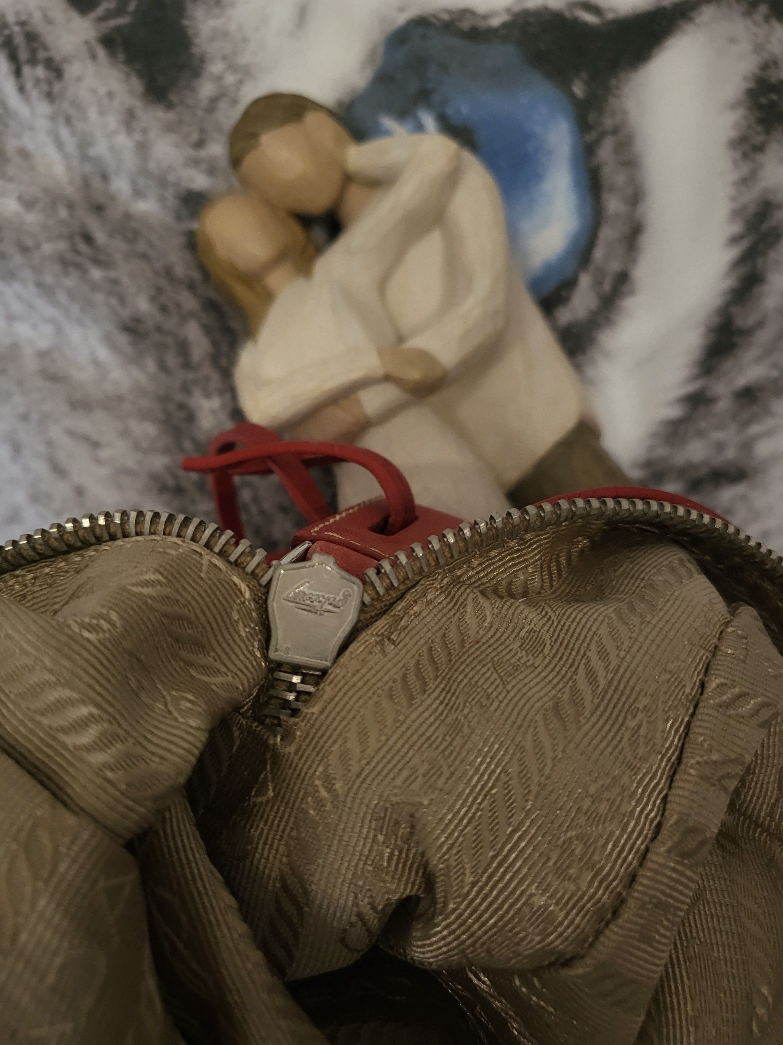 Prada Vintage Prada Canapa Jacquard Bag with Red Leather Inserts Size ONE SIZE - 14 Thumbnail