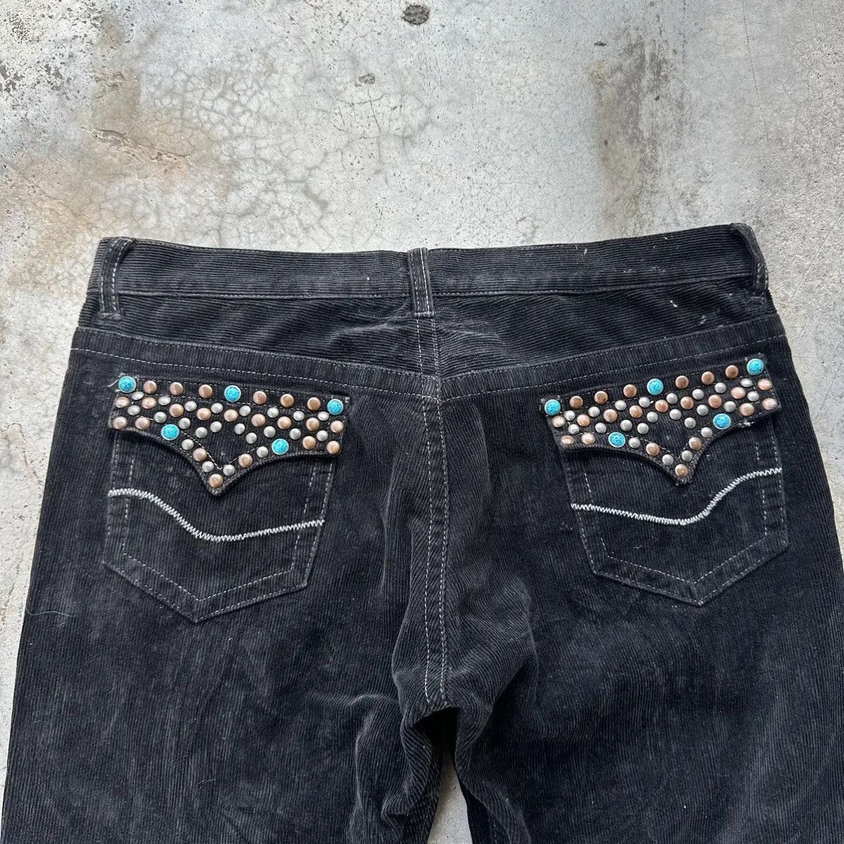 20471120 291295=HOMME JAPAN SPIKE/STUDDED CORDUROY BLACK PANTS Size US 34 / EU 50 - 12 Thumbnail