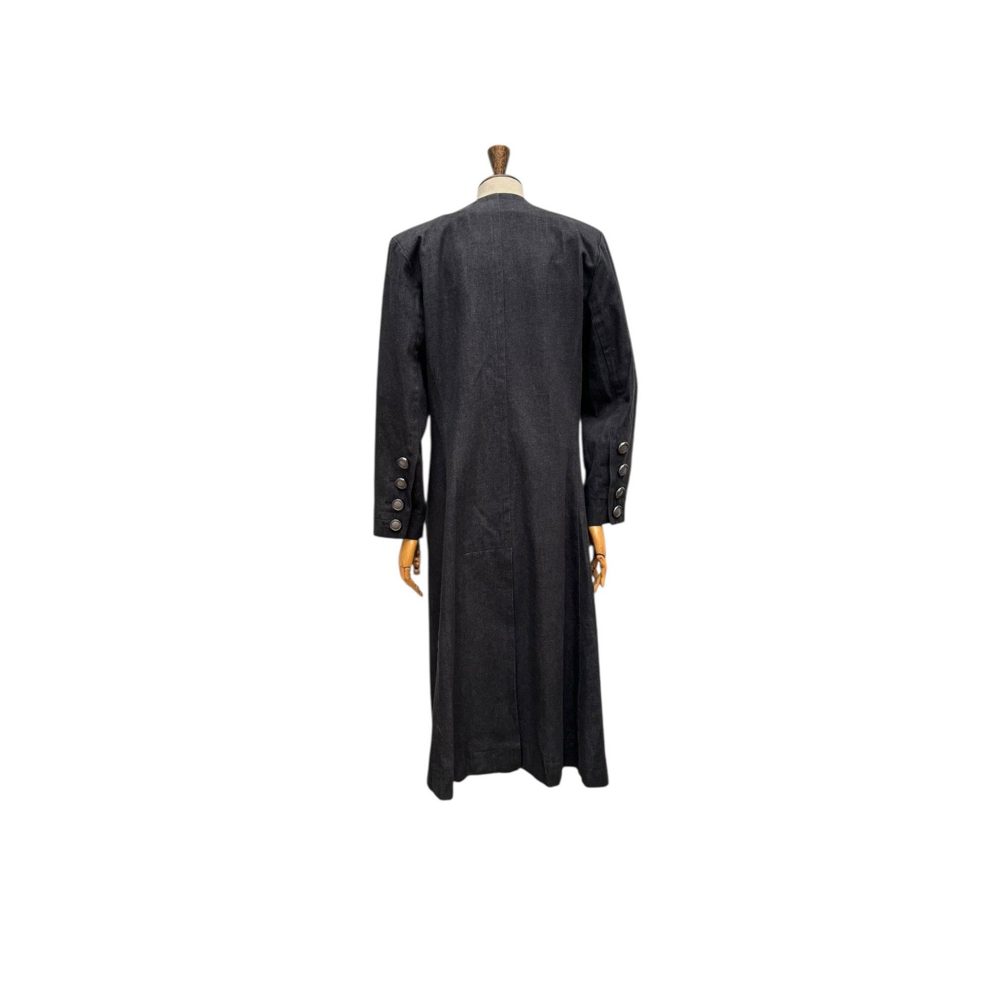 Yves Saint Laurent 1980s Grey Cotton Elegant Mid-Season Maxi Coat Size L / US 10 / IT 46 - 5 Thumbnail