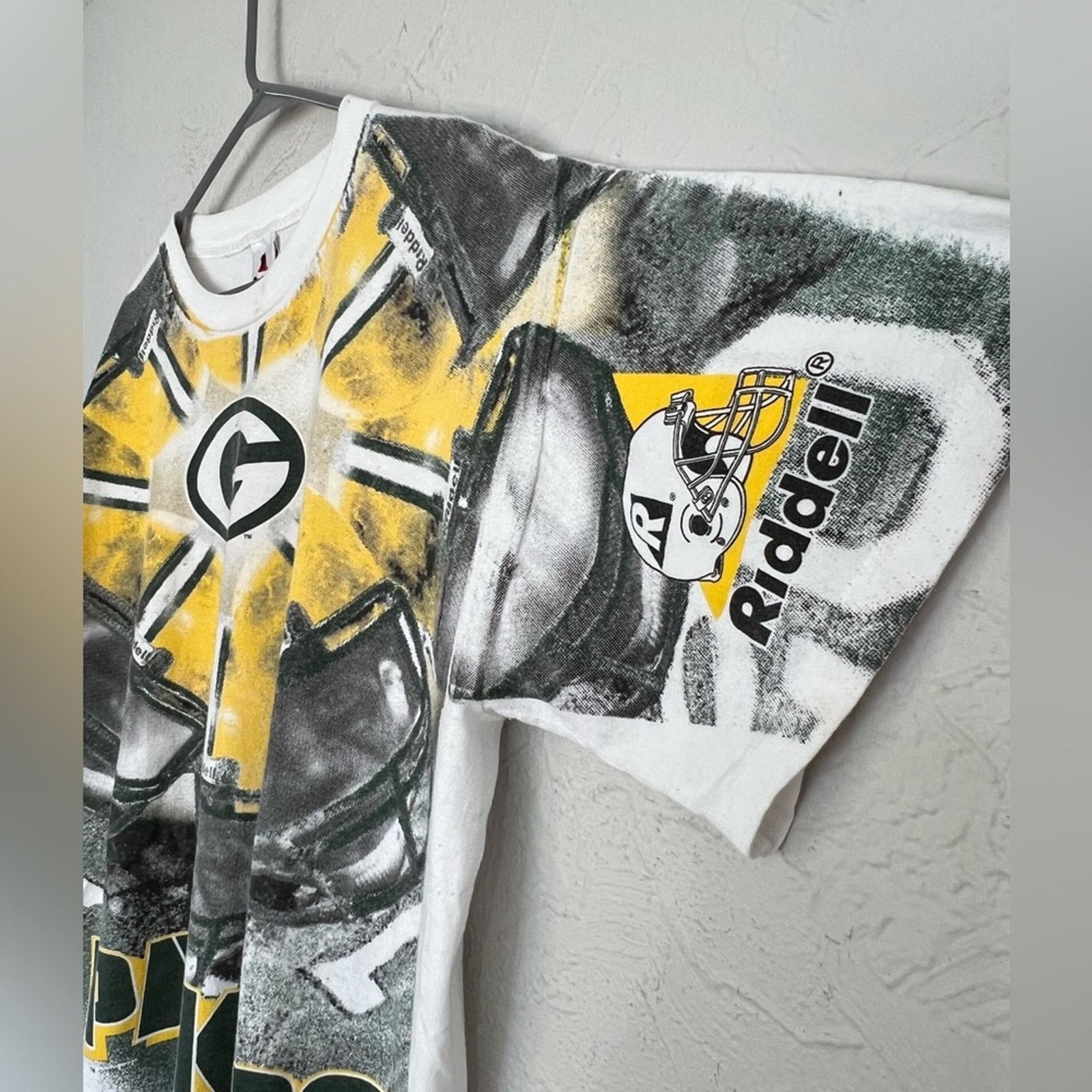 Riddell Vintage Green Bay Packers AOP Shirt 1996 SINGLE STITCH RARE Size US L / EU 52-54 / 3 - 2 Thumbnail