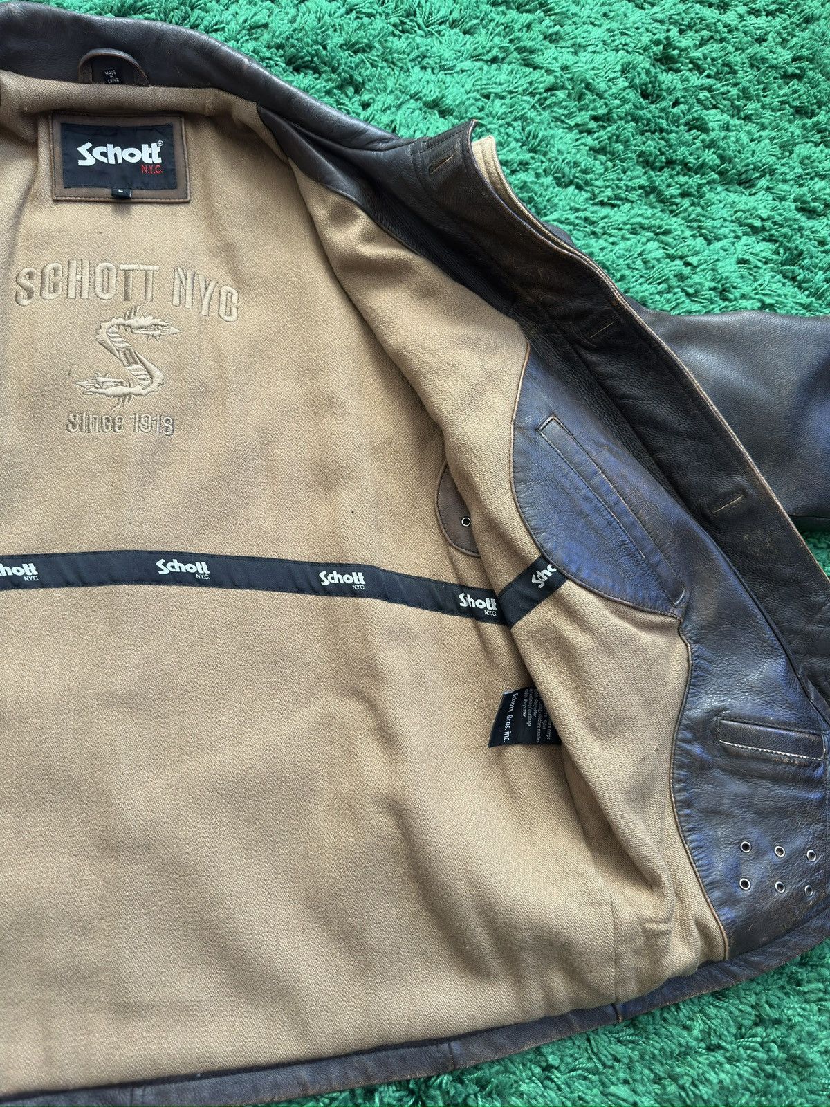 Schott Vintage Schott N.Y.C. Leather Jacket Size US L / EU 52-54 / 3 - 11 Thumbnail
