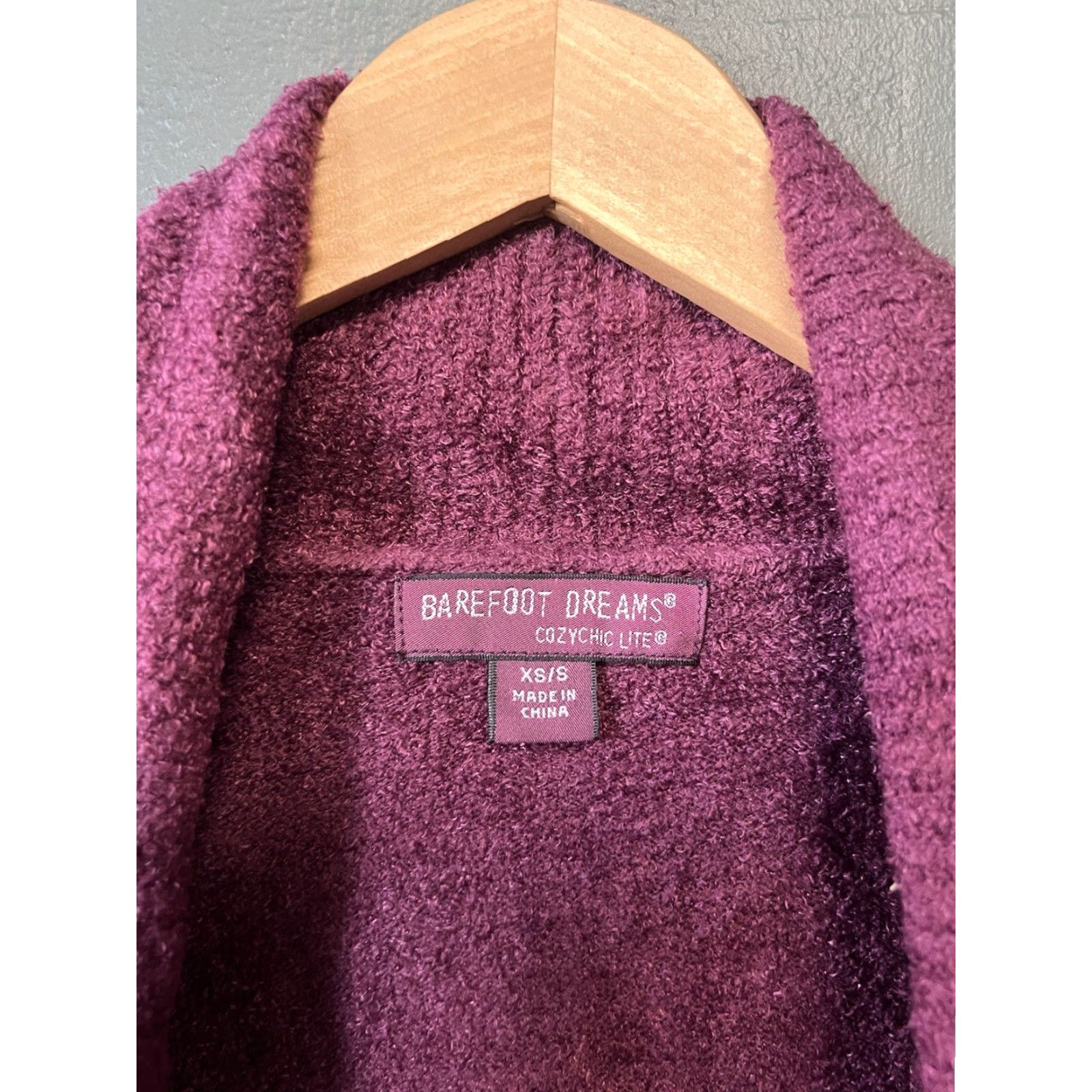 Vintage Barefoot Dreams Robe Kimono XS/S Women Burgundy Cozychic Lite Size ONE SIZE - 3 Thumbnail