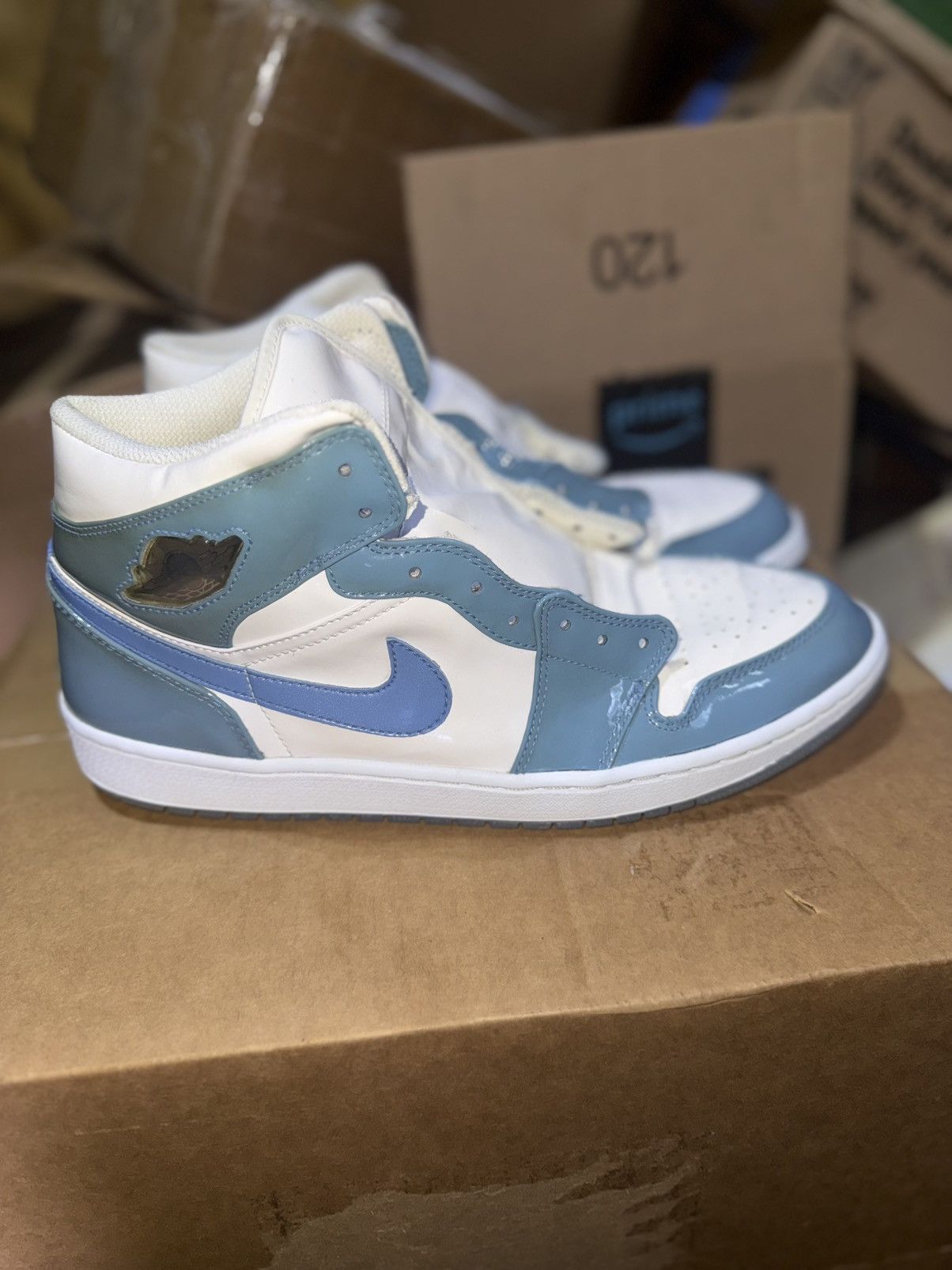 Jordan Brand Jordan 1 Retro UNC Patent Size US 12 / EU 45 - 8 Thumbnail