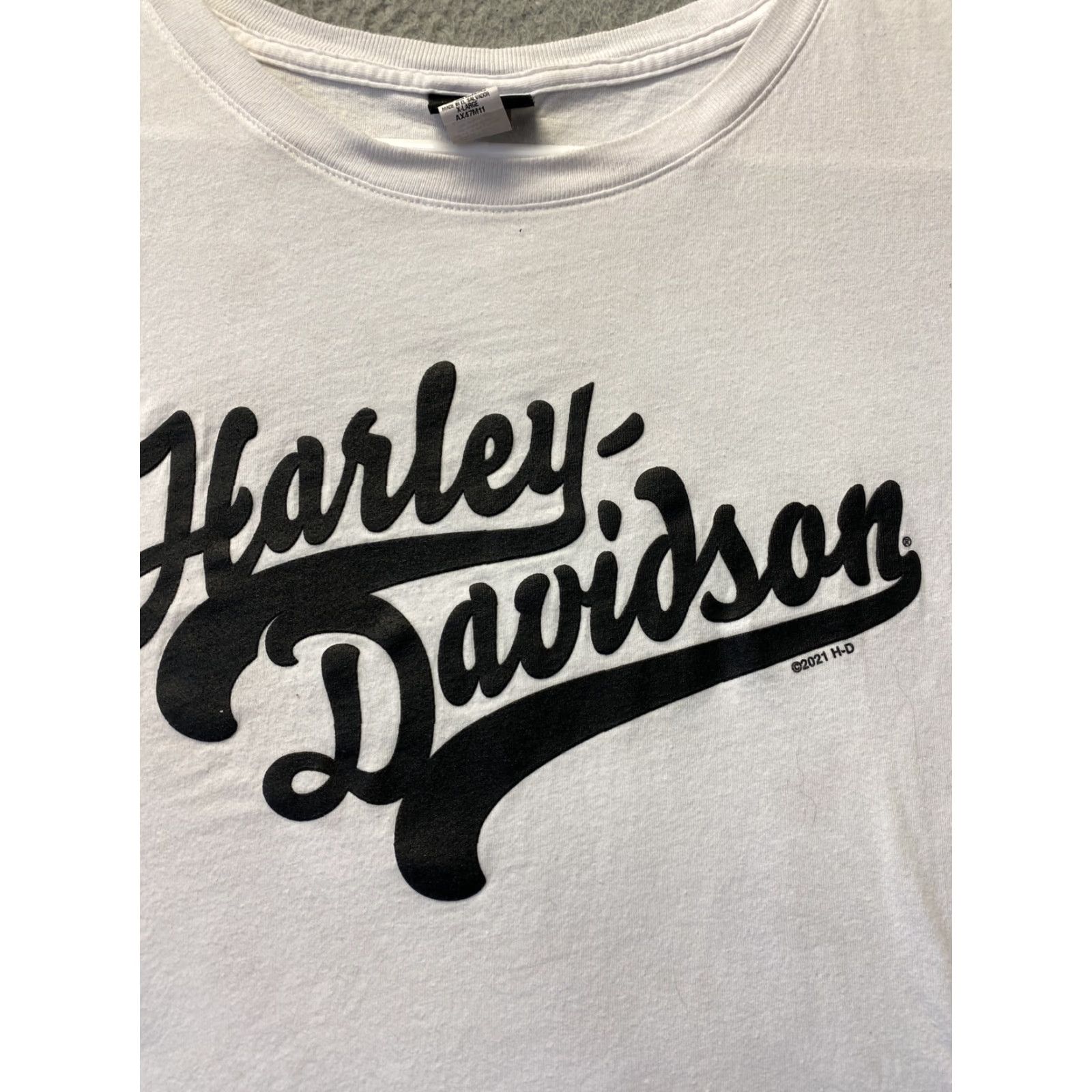 Harley Davidson Harley-Davidson Shirt Women XL White Crew Neck Cotton T-Shirt 110-15 Womens Size XL / US 12-14 / IT 48-50 - 2 Thumbnail