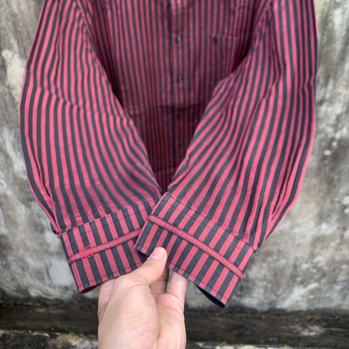 Givenchy VINTAGE GIVENCHY BUTTOP UP STRIPE SHIRT Size US XL / EU 56 / 4 - 5 Thumbnail