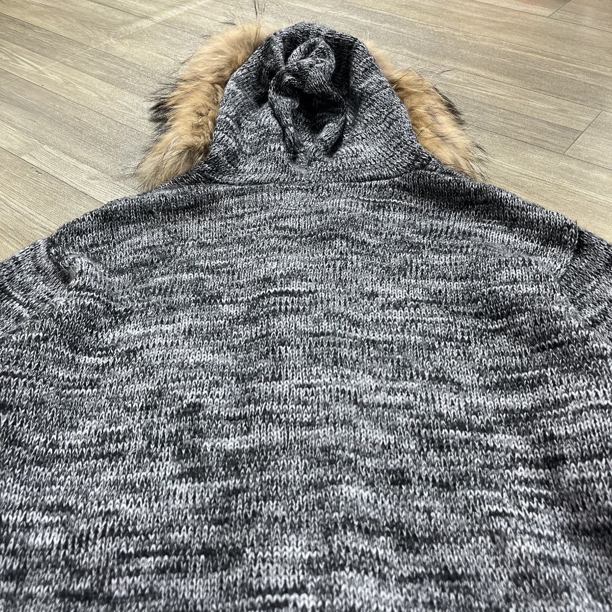 PPFM 2000s PPFM Knitted Full Zip Fur Hoodie Winter Lgb Style Size US L / EU 52-54 / 3 - 18 Thumbnail