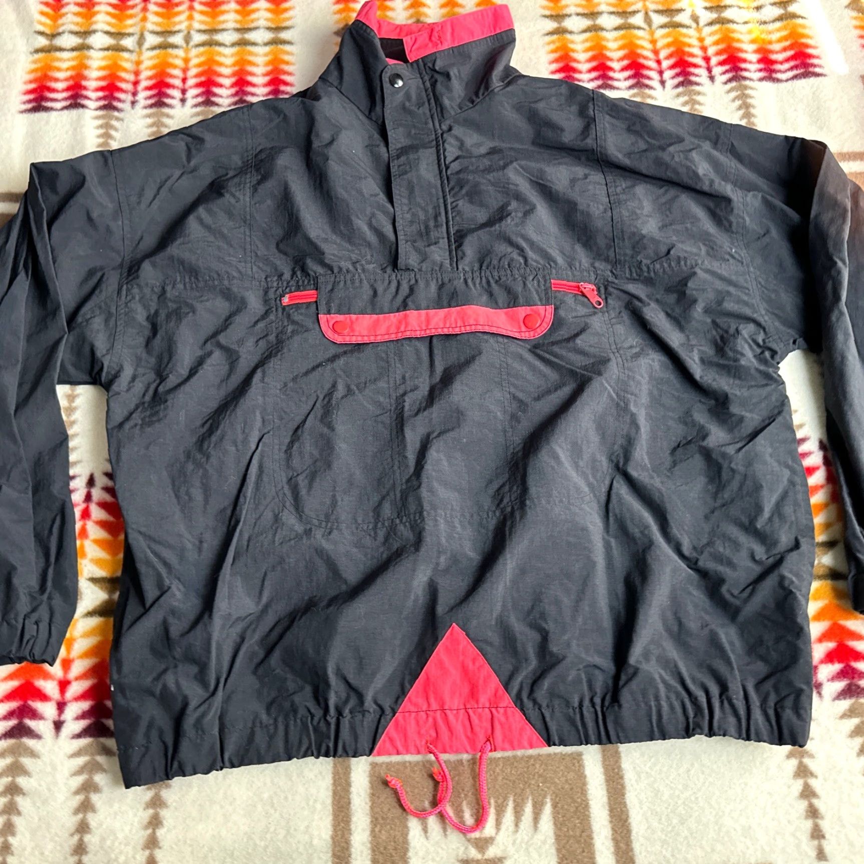 Pinko VINTAGE Beach BLVD Anorak Windbreaker Jacket Sz M/L Black Pink 80s Men L Jacket Size US L / EU 52-54 / 3 - 3 Thumbnail