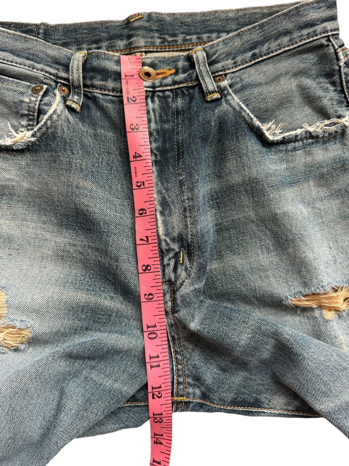 If Six Was Nine Vintage Edwin 505 Selvedge Distressed Short Jeans Size US 31 - 18 Thumbnail