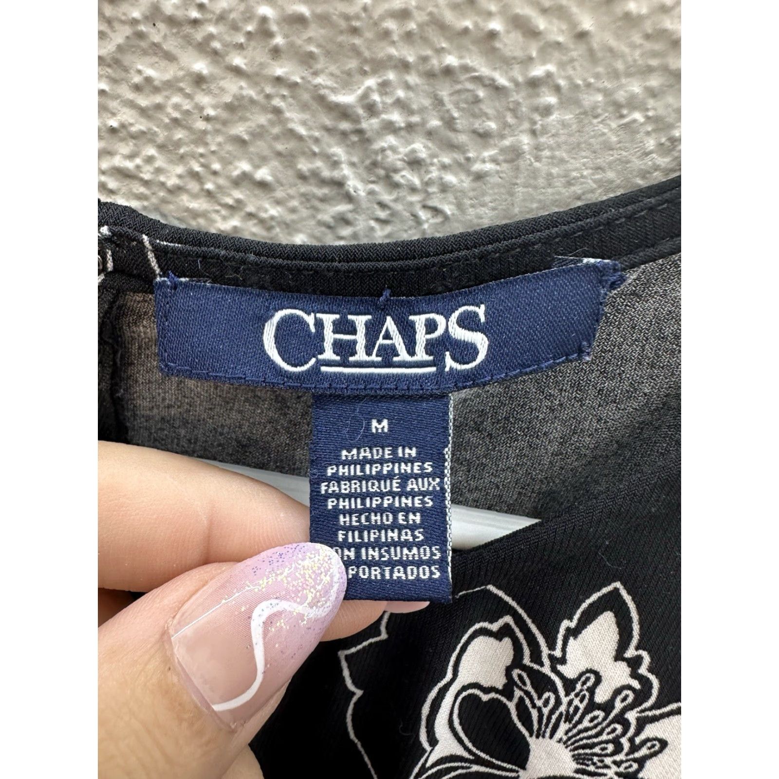 Chaps Chaps Dress Black Floral Sleeveless Tank Womens M A-Line Knee Length Size M / US 6-8 / IT 42-44 - 3 Thumbnail