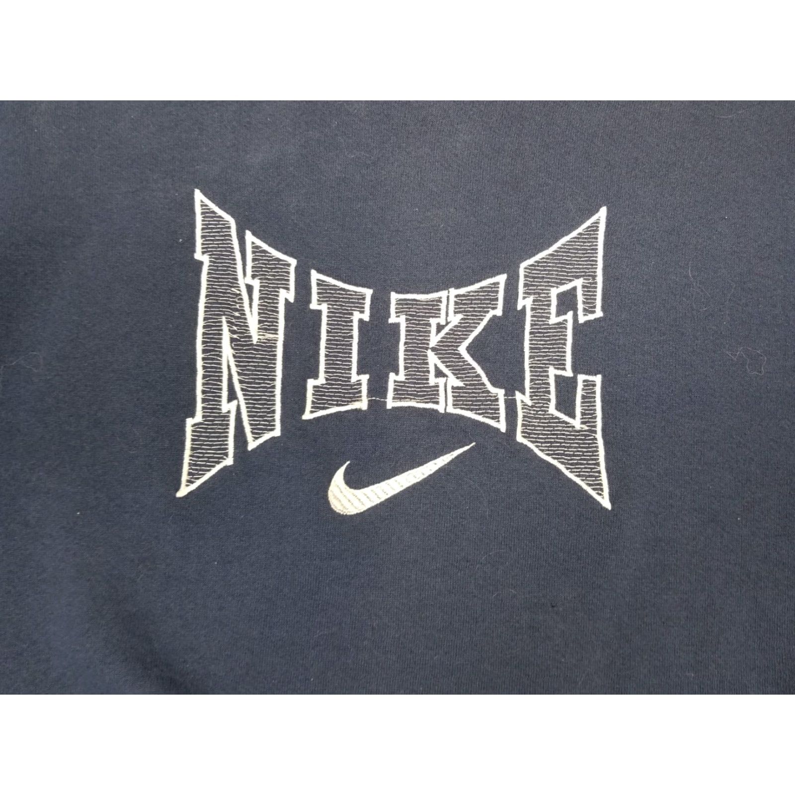 Nike VINTAGE Nike Sweatshirt 90's SPELL CENTER SWOOSH Navy XLARGE Shirt Mens blue fleece cotton pullover Size US XL / EU 56 / 4 - 2 Thumbnail