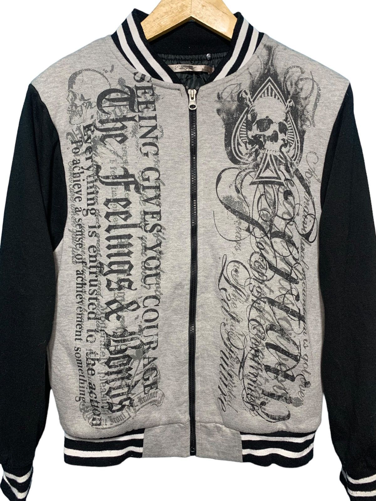 If Six Was Nine × Japanese Brand × Le Grande Bleu (L.G.B.) Euaroyal japan poem skull punk rock bomber jacket Size US M / EU 48-50 / 2 - 2 Thumbnail