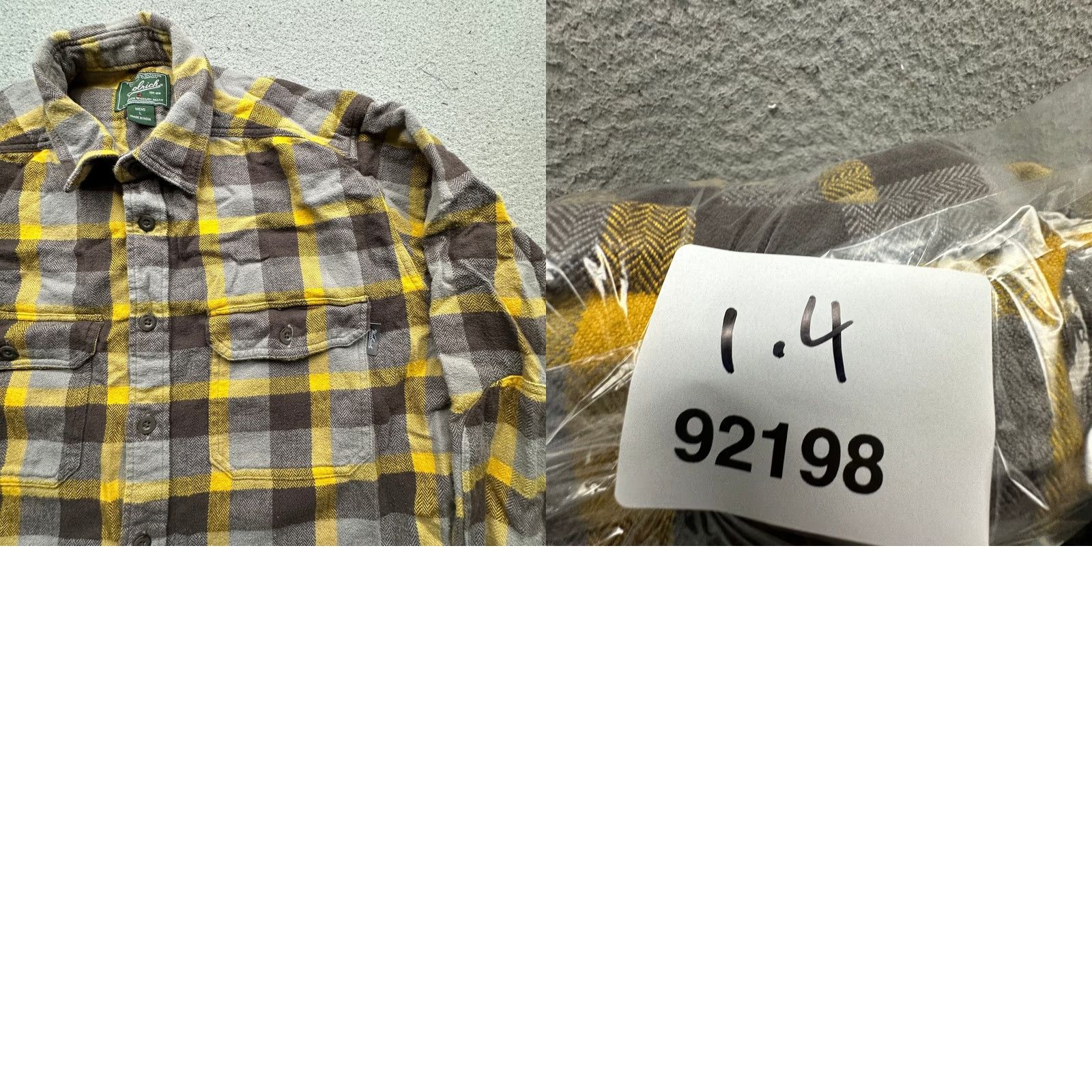 Vintage Woolrich Oxbow Bend Flannel Shirt Mens Large Long Sleeve Plaid Yellow Gray 6111 Size US L / EU 52-54 / 3 - 8 Thumbnail