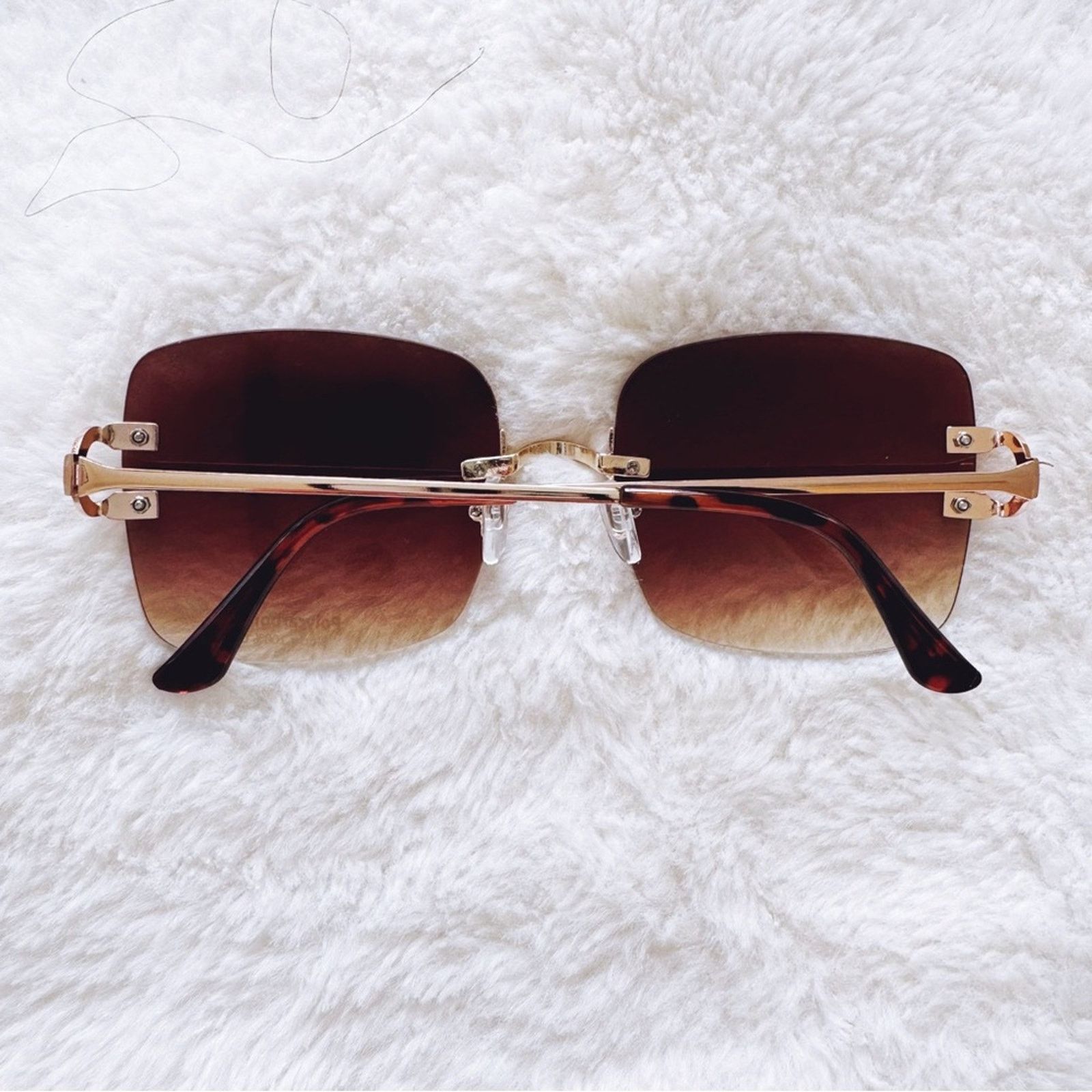Other Laurel Clear Brown Rimless Sleek Sunglasses Size ONE SIZE - 10 Thumbnail