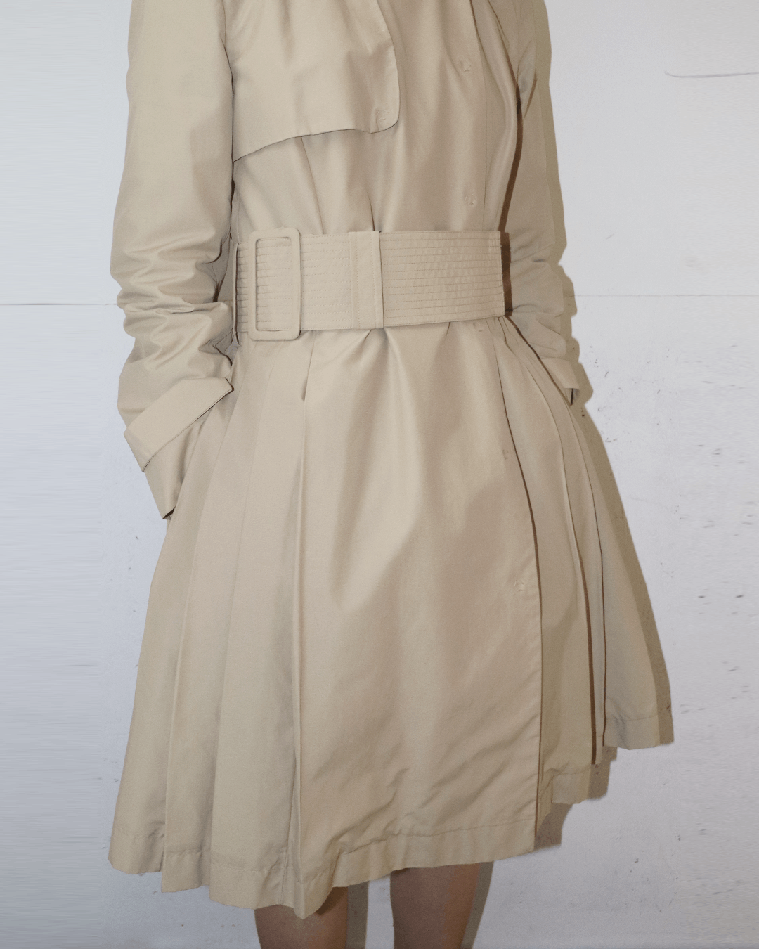 Calvin Klein Calvin Klein Pleated Detail Trench Coat Size M / US 6-8 / IT 42-44 - 4 Thumbnail