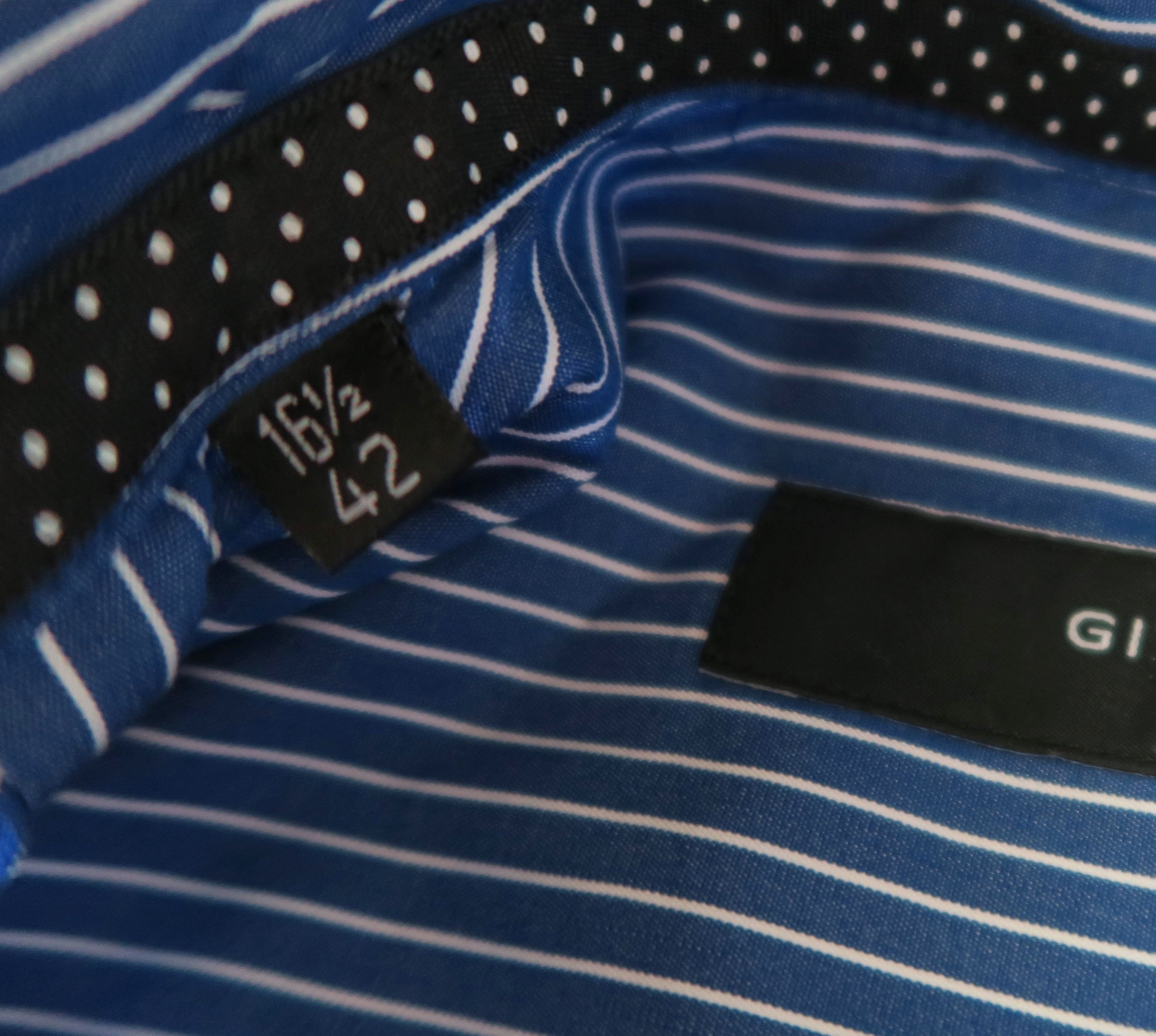 Givenchy Givenchy Pinstripe Contrast Collar/Cuffs Detail Shirt Size US L / EU 52-54 / 3 - 5 Thumbnail