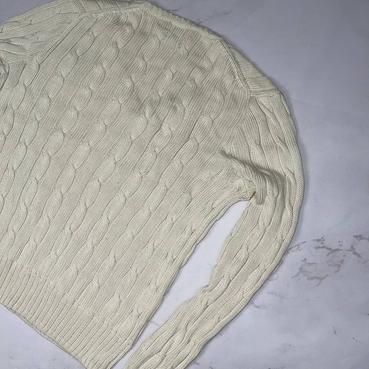 Polo Ralph Lauren Ralph Lauren Cream Cable Knit Wool Cashmere Sweater Sz S Size L / US 10 / IT 46 - 10 Thumbnail