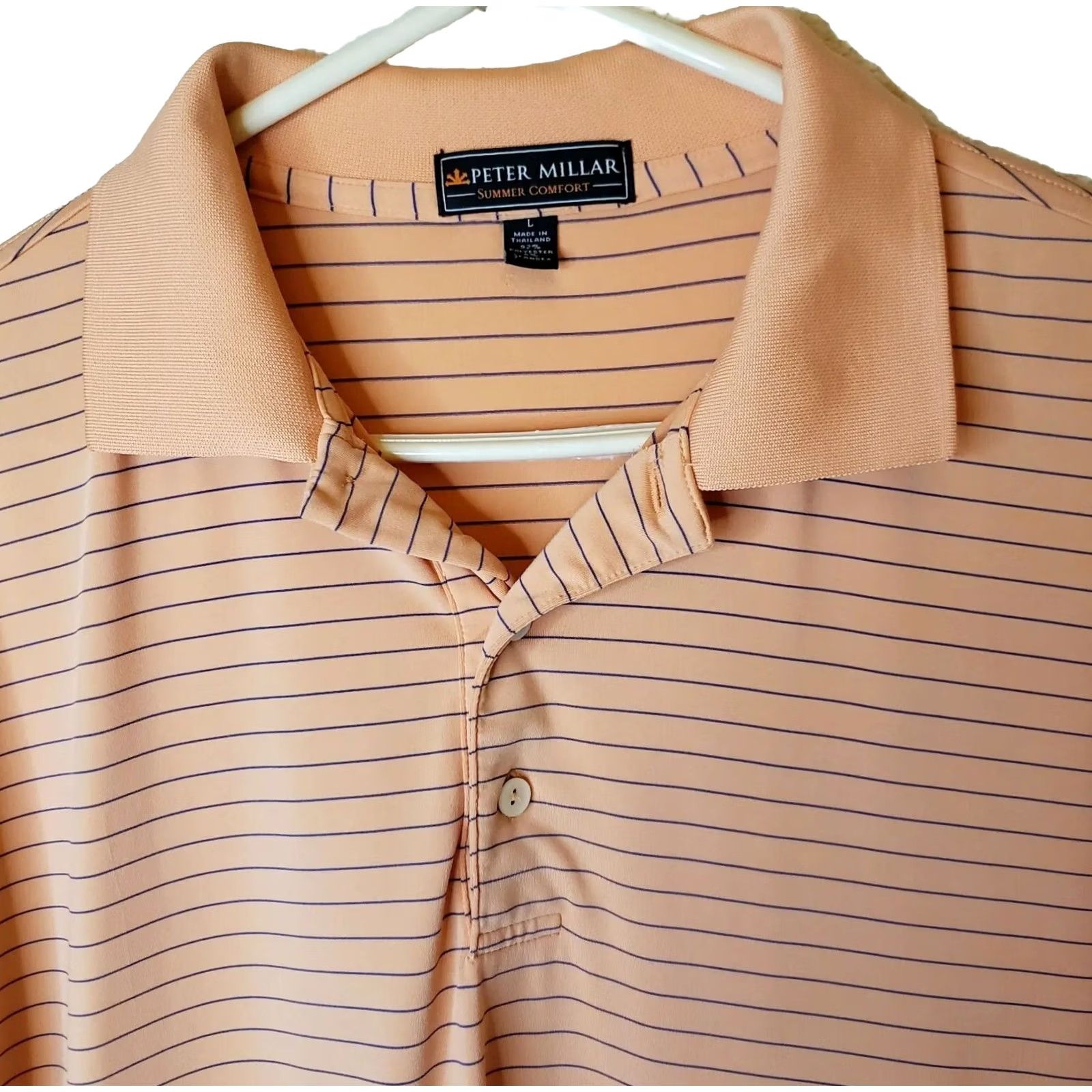 Peter Millar Peter Millar Summer Comfort Polo Shirt Mens L Striped Coral Golf Size US L / EU 52-54 / 3 - 4 Thumbnail