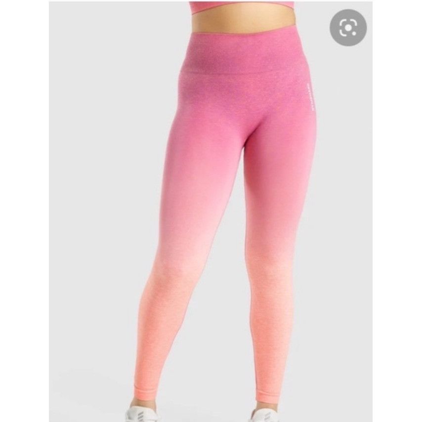 Gymshark Gymshark Womens Ombre High-Waisted Seamless Leggings Pink/Pe Size 26" / US 2 / IT 38 - 3 Thumbnail