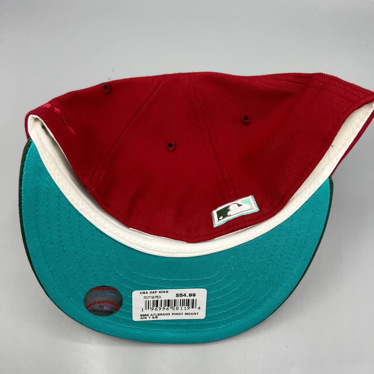 New Era Atlanta Braves Hat Men 7 3/8 59Fifty New Era Fitted Cap New Size ONE SIZE - 7 Thumbnail
