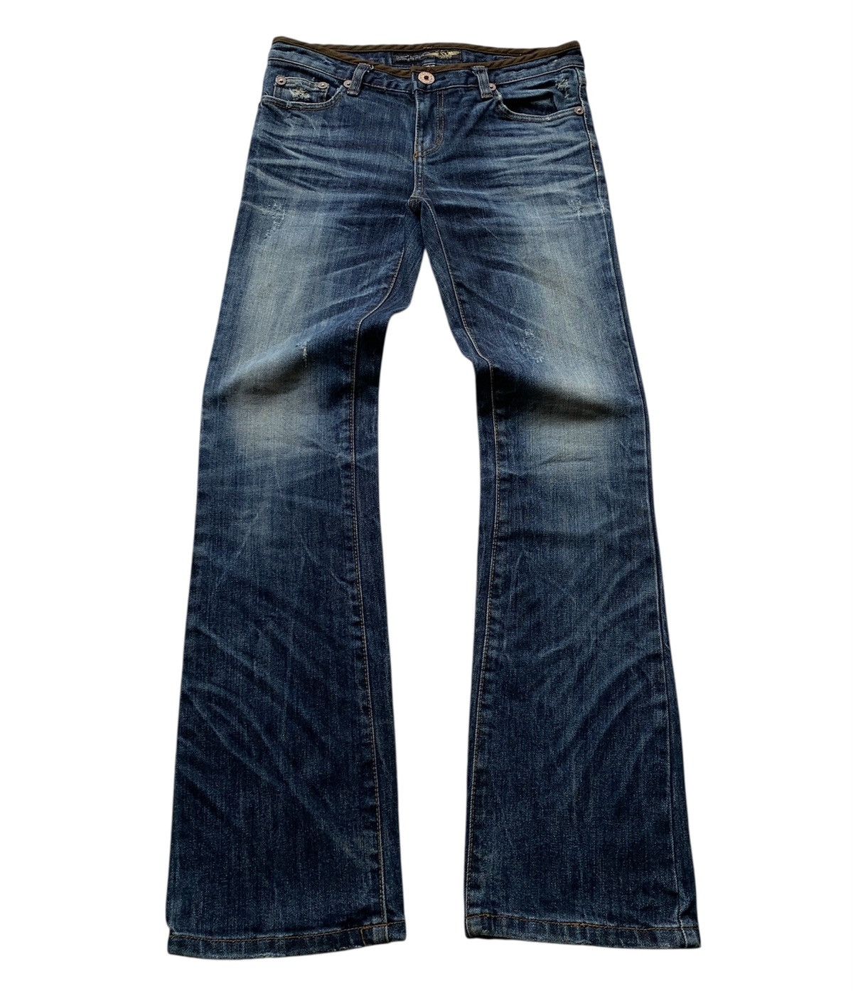 If Six Was Nine Piolla Distressed Clawmark ifsix LGB KMRII Flared Jeans Size US 29 - 1 Thumbnail