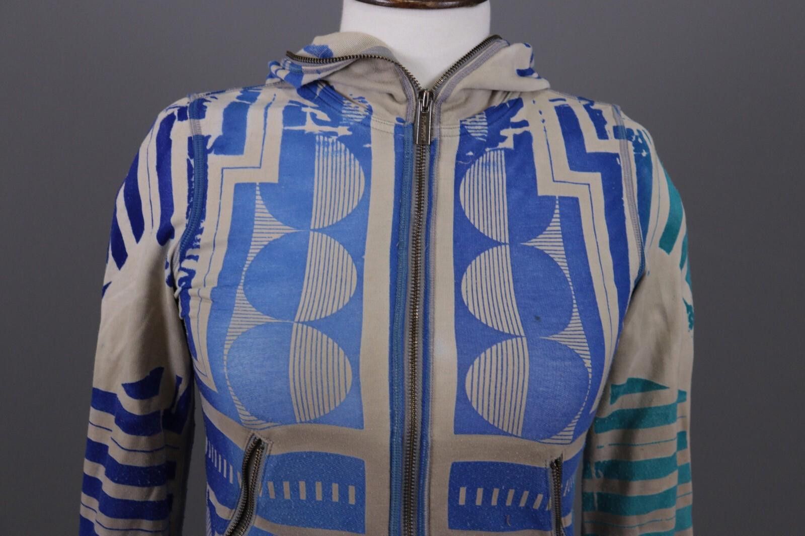 Custo Barcelona Custo Barcelona Blue Printed Hooded Jacket Sweater Size M / US 6-8 / IT 42-44 - 2 Thumbnail