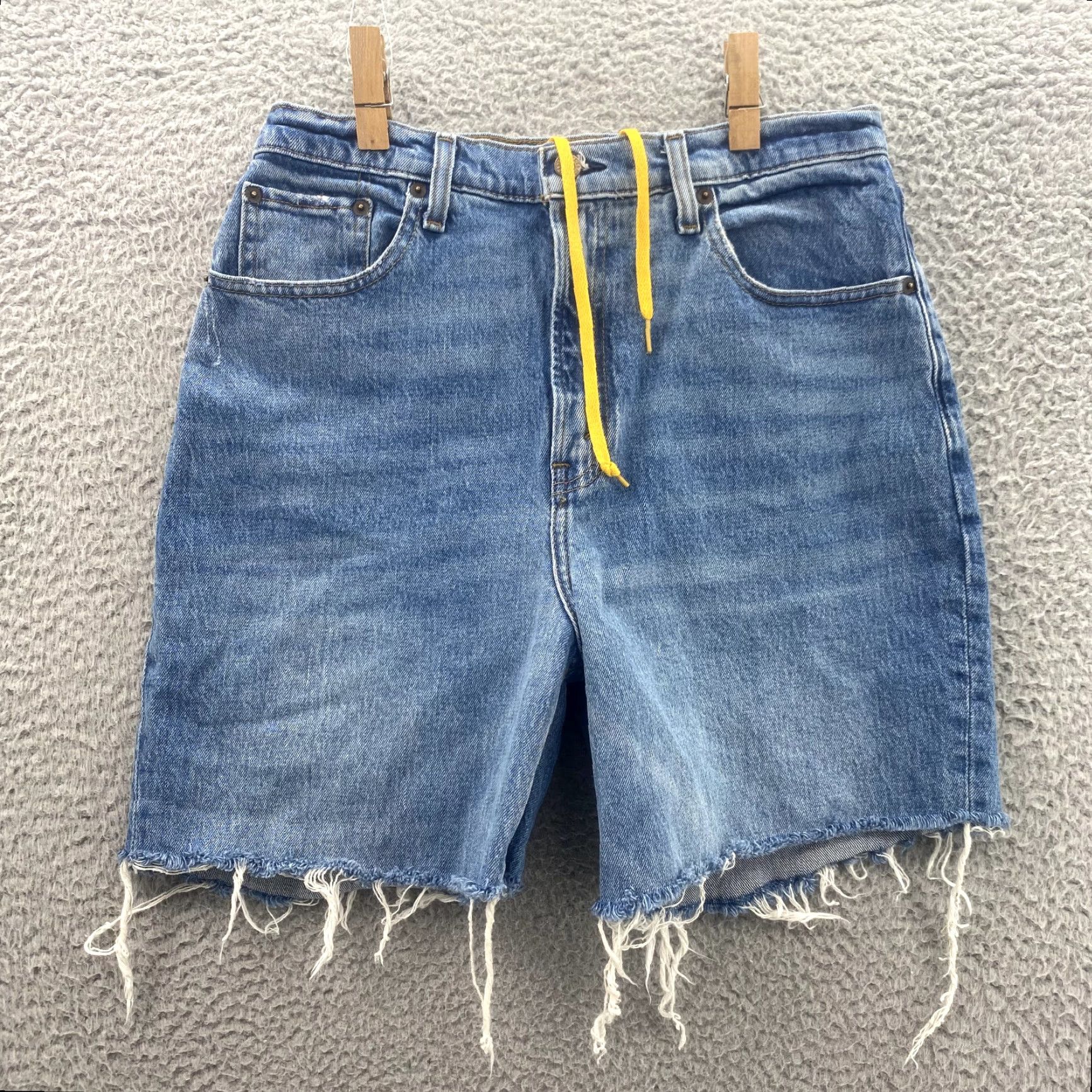 Abercrombie & Fitch Abercrombie & Fitch Shorts Women's 28x5* Curve Love Cut Off Jorts 90's Skater Blue Denim 5-Pocket Size 28" / US 6 / IT 42 - 2 Thumbnail