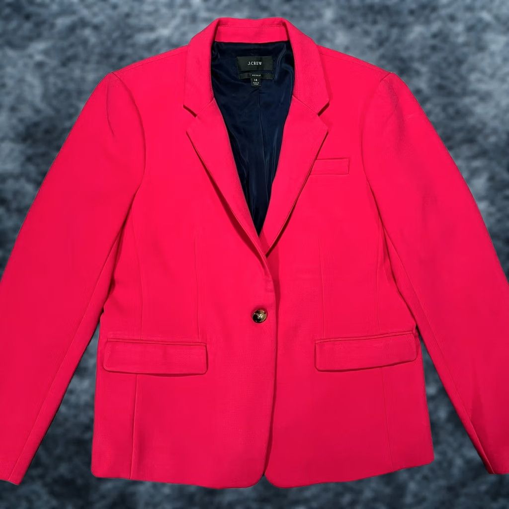 J.Crew J Crew Regent Blazer One Button Sport Coat Womens 14 Pink Suit Jacket Formal Size XL / US 12-14 / IT 48-50 - 1 Thumbnail