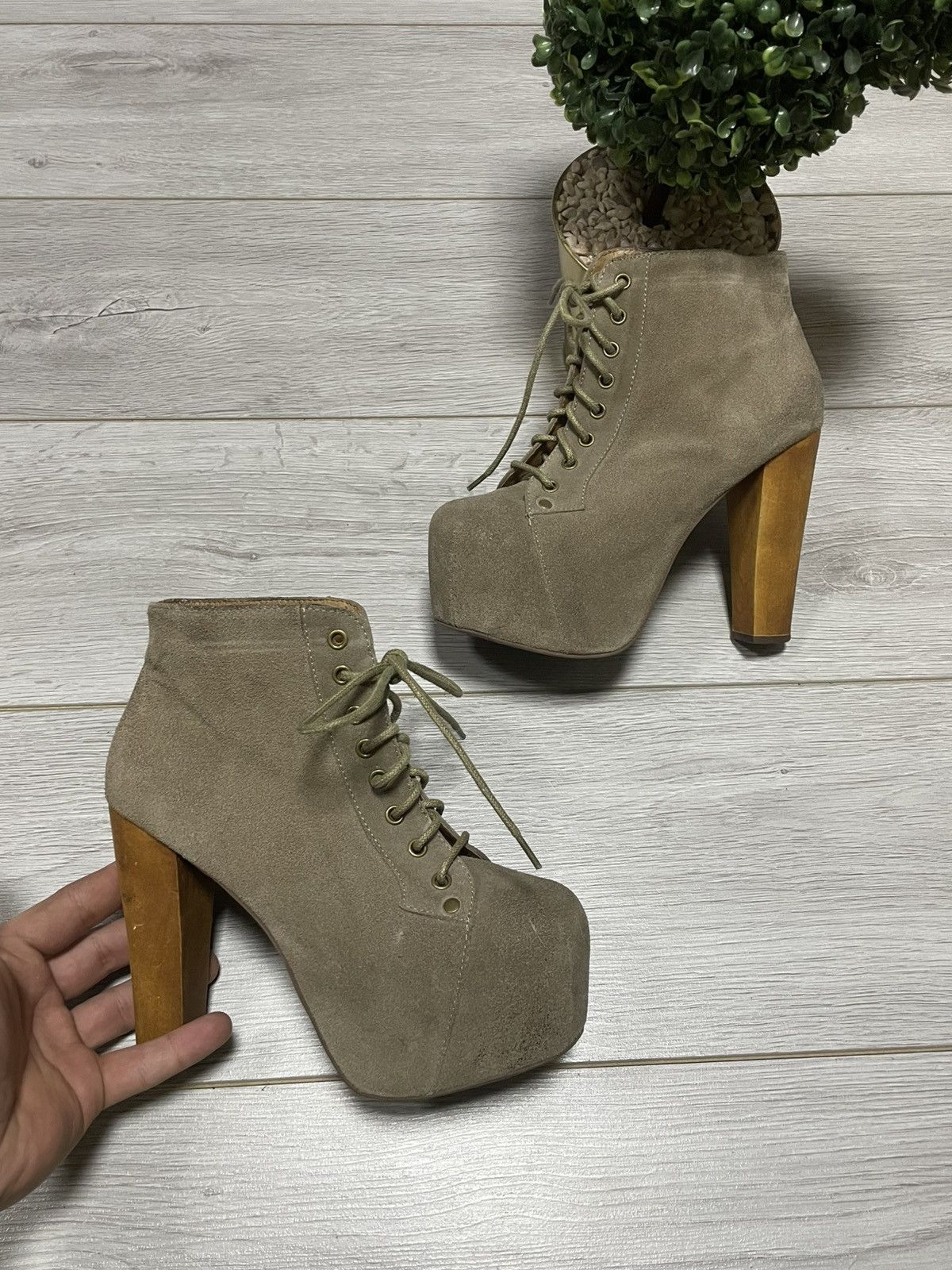 Jeffrey Campbell Campbell suede leather heels laces shoes Size US 6 / IT 36 - 1 Thumbnail