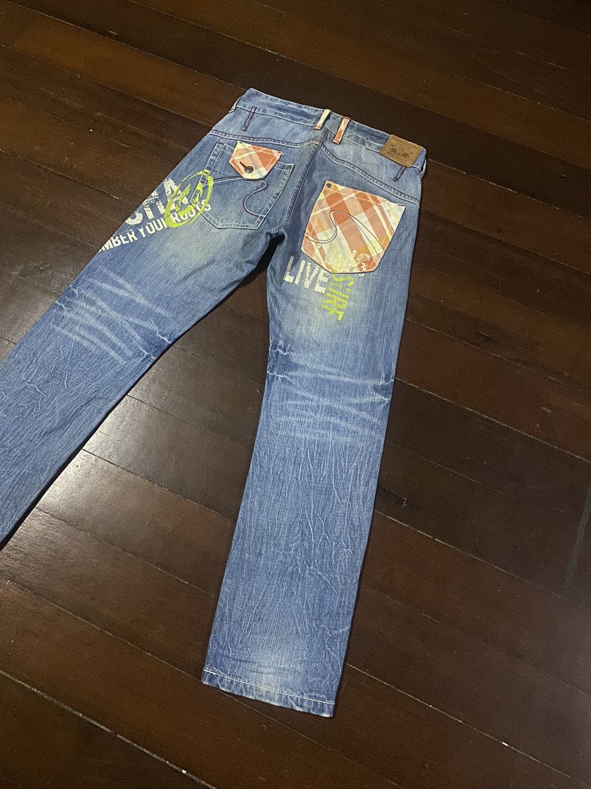 Gotcha × Japanese Brand × Vintage Vintage Gotcha Suf Back Embroidered Denim Jeans Size US 34 / EU 50 - 4 Thumbnail
