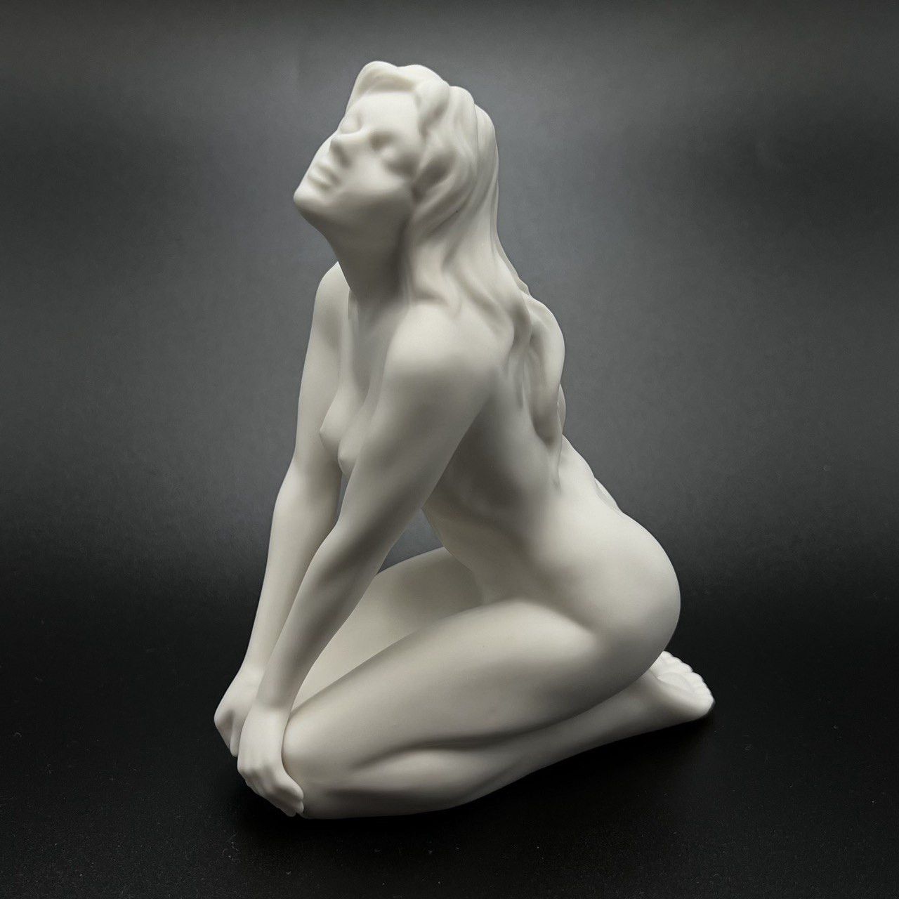 Naked Girl Lady Figure White Porcelain Made Italy 14 cm