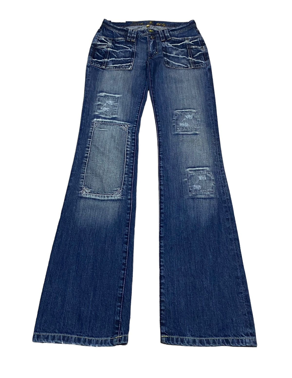 Rare Design Vintage Brand Envy Flared Patchwork Jeans 2000s 