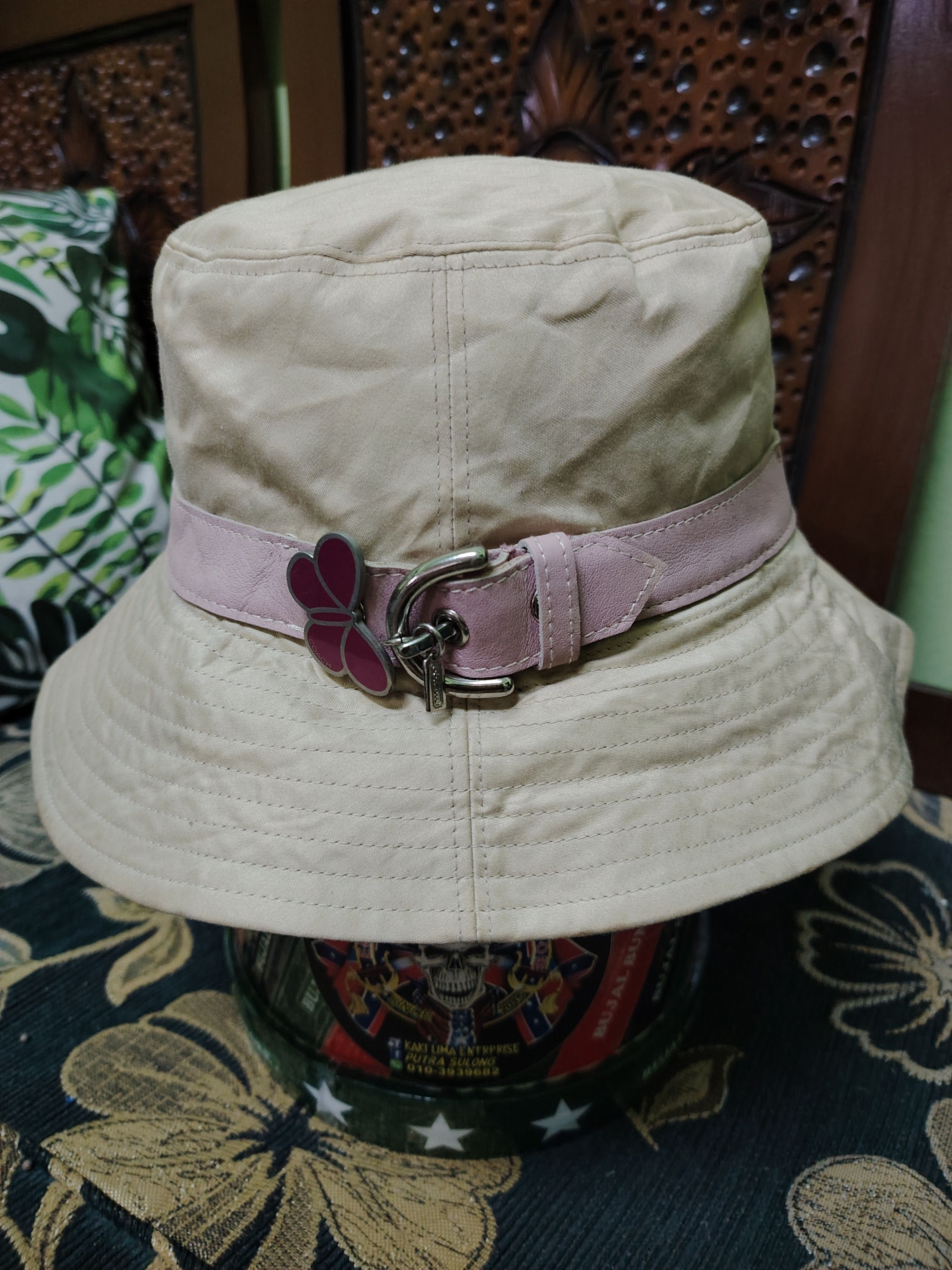 Vintage Leather Coach high quality Bucket Hat