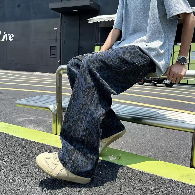 Other iDark Blue Leopard Print Denim Jeans Y2K Skater Size US 30 / EU 46 - 8 Thumbnail