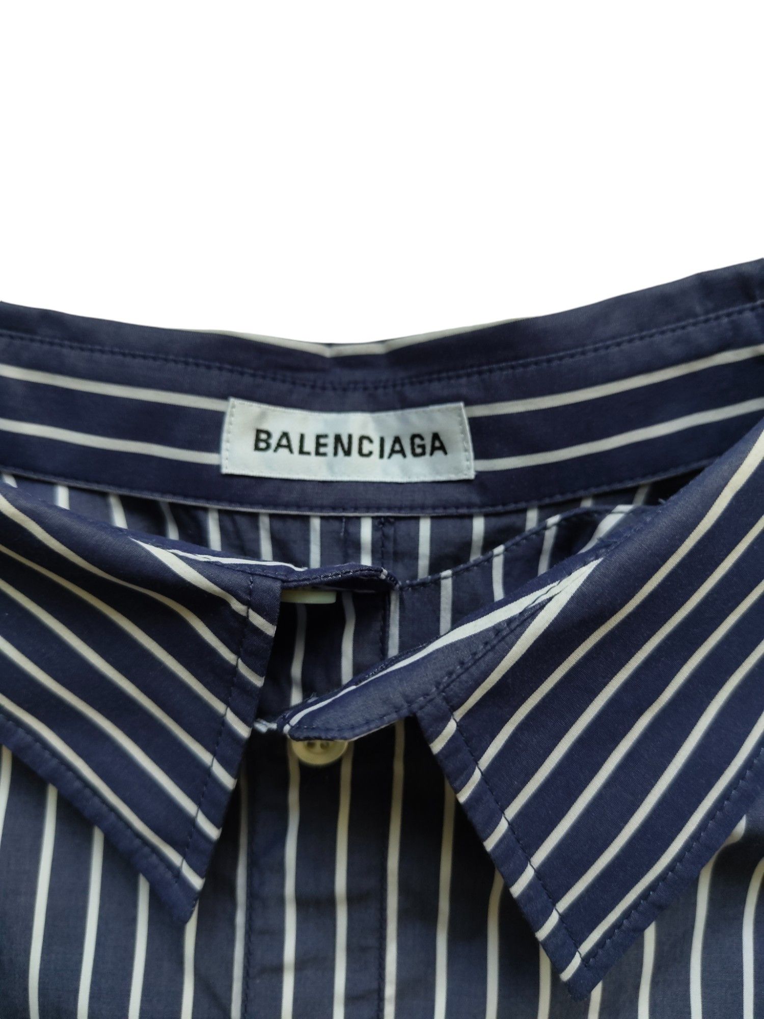 Balenciaga Balenciaga Striped Shirt Dress With Side Pockets Size XXS / US 00 / IT 34 - 4 Thumbnail