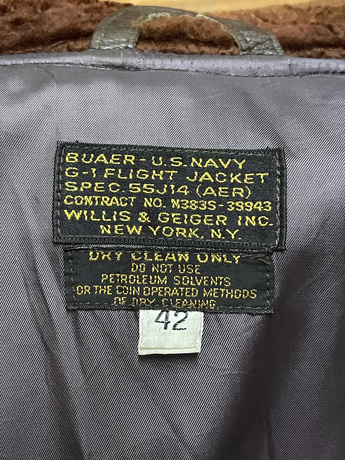 Willis & Geiger Vintage Willis Geiger US Navy G-1 Leather Jacket 1990s Size US L / EU 52-54 / 3 - 11 Thumbnail