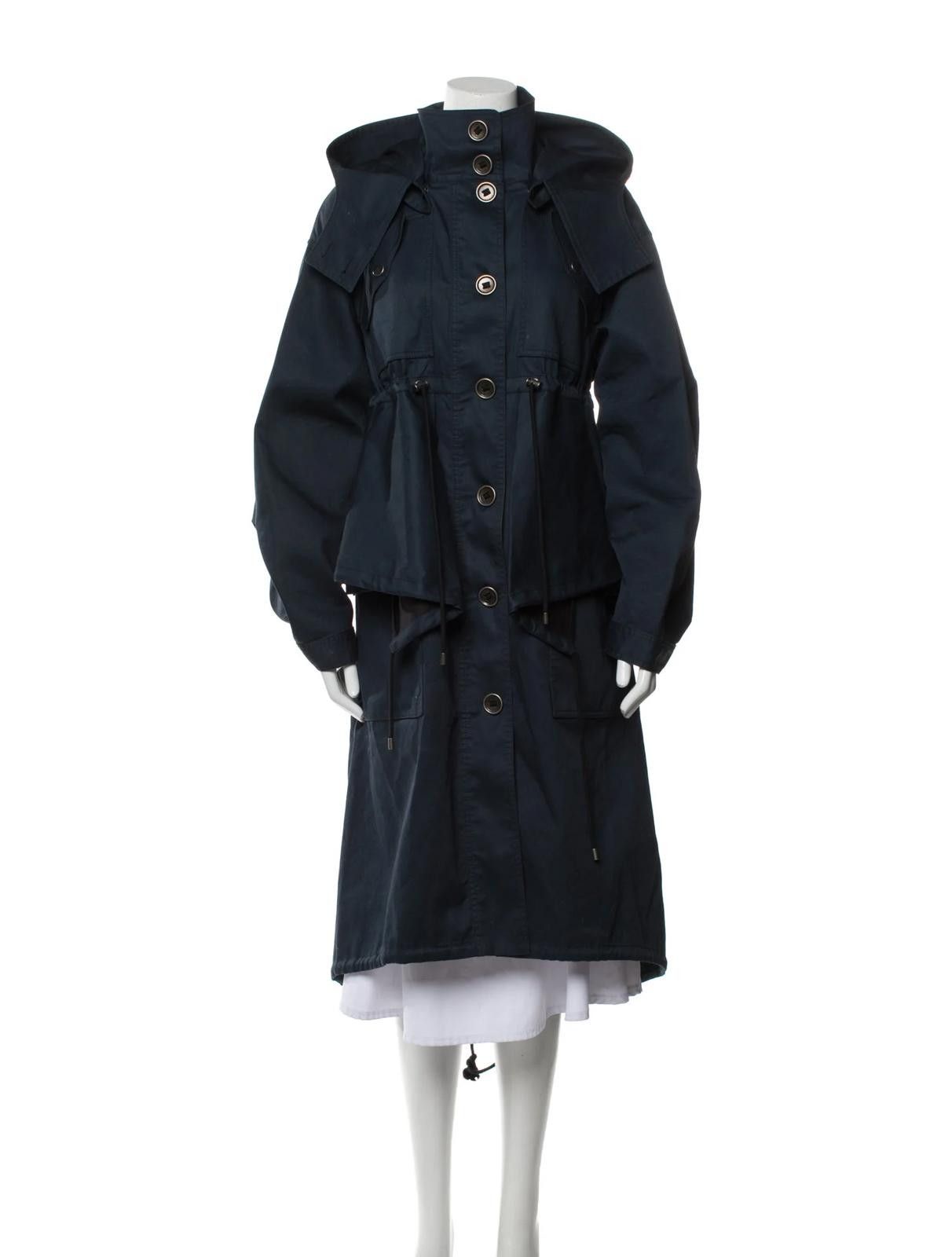 Kenzo Kenzo Navy Blue Trench Coat Size: L Size L / US 10 / IT 46 - 1 Thumbnail