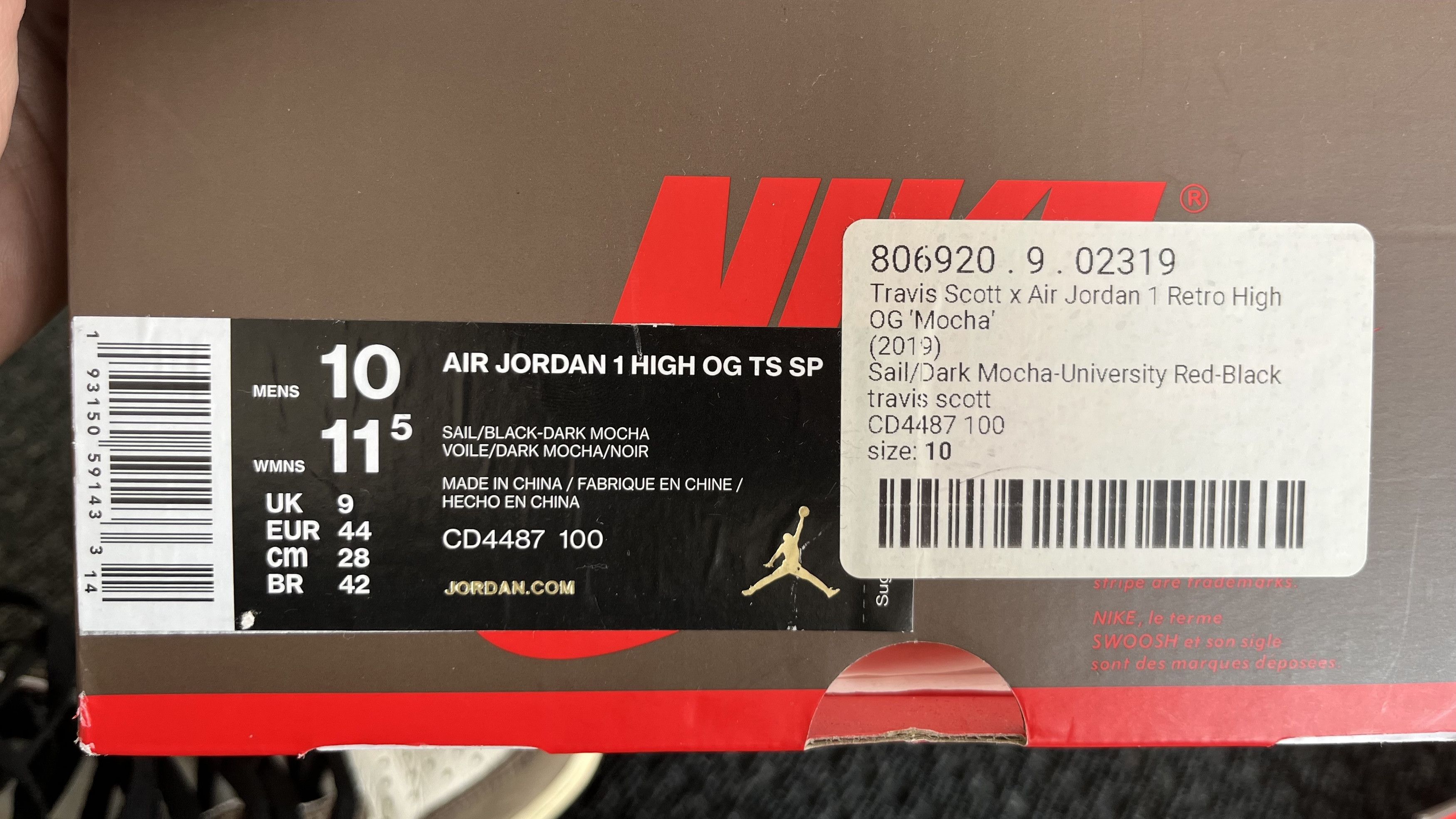 Nike × Travis Scott Travis Scott x Air Jordan 1 Retro High OG 'Mocha' Size US 10 / EU 43 - 8 Thumbnail