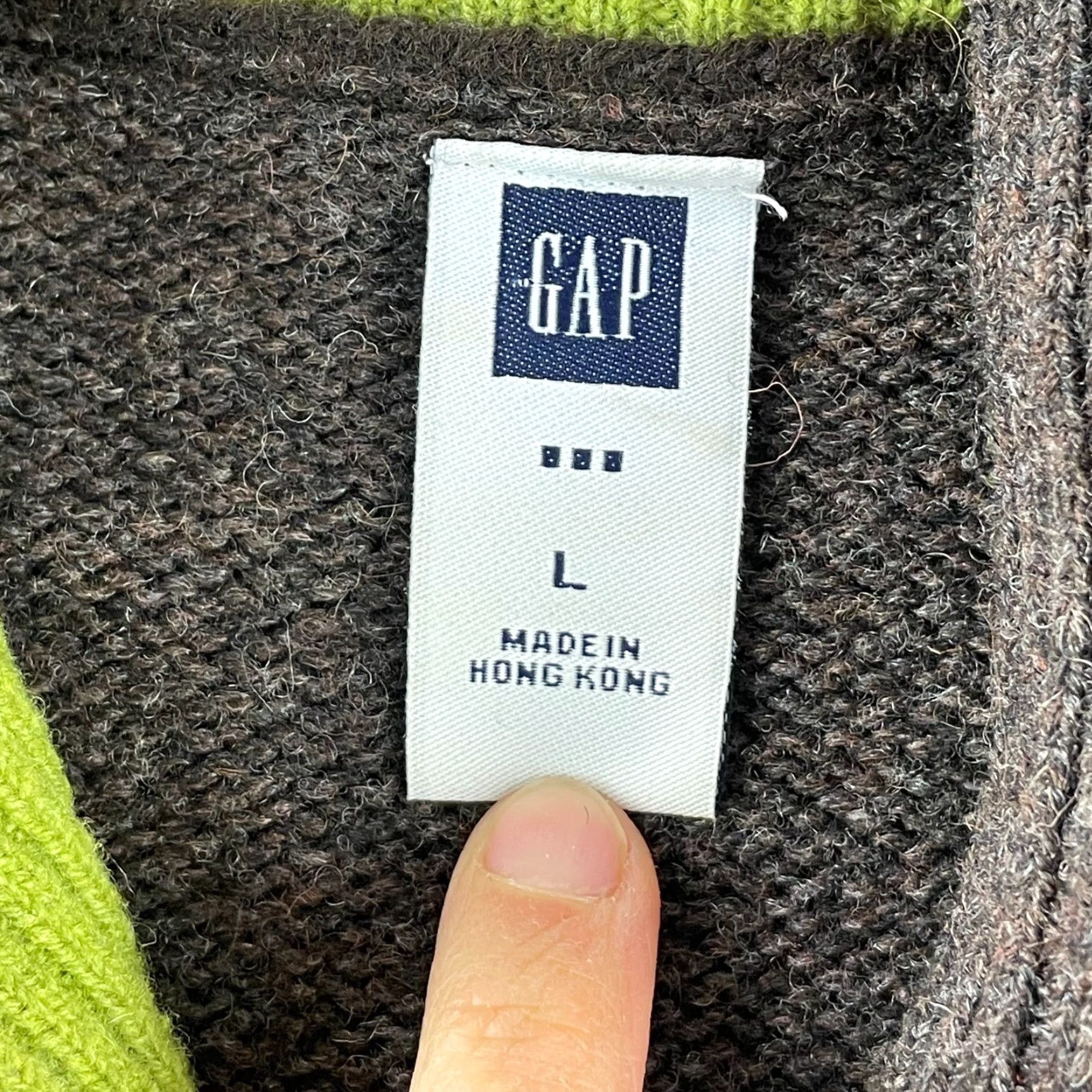 Gap VINTAGE Gap 1/4 Zip Sweater Men Large Brown LambsWool Blend Mock Preppy NWOT Size US L / EU 52-54 / 3 - 2 Thumbnail