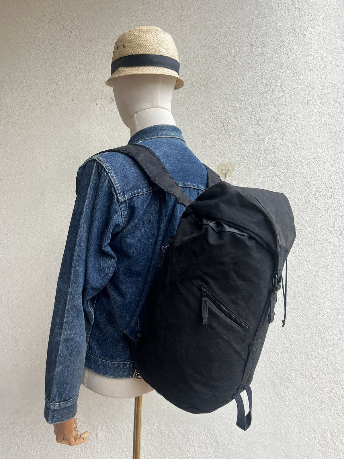 Vintage 6Shiki Japan Sun Fade Black Canvas Backpack Bag Size ONE SIZE - 4 Thumbnail