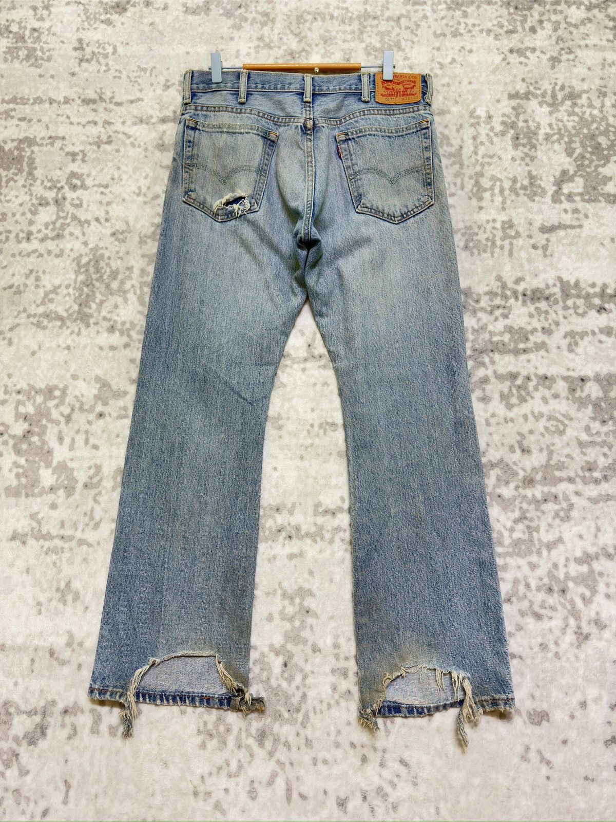 Levi's Vintage Levi's 517 Flared Bootcut Mud Wash Distressed Jeans Size US 33 - 2 Thumbnail