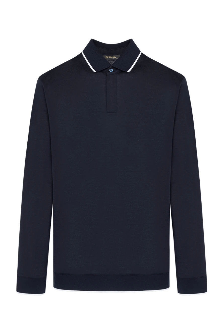 Loro Piana o1w1db10725 Wool Jersey Long-Sleeve Polo in Navy Blue Size US XXL / EU 58 / 5 - 1 Thumbnail