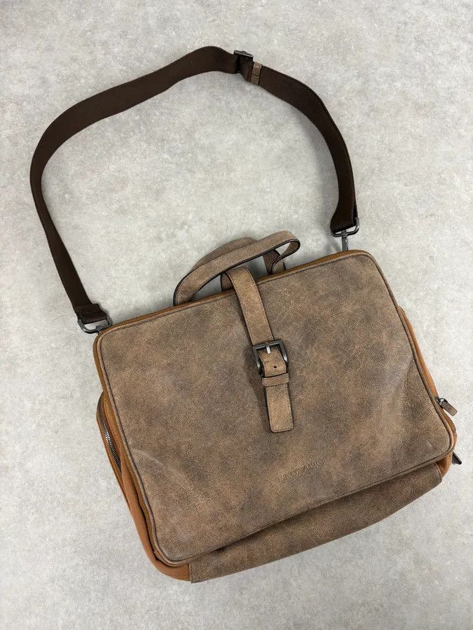 Emporio Armani Emporio Armani Grey Leather Shoulder Bag Size ONE SIZE - 4 Thumbnail