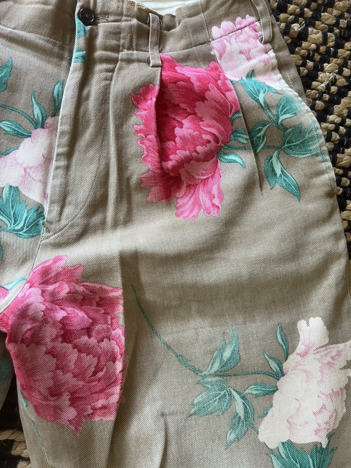 Yohji Yamamoto Yohji Yamamoto Pour Homme SS96 *Thrashed* Floral Print Pants Size US 30 / EU 46 - 3 Thumbnail