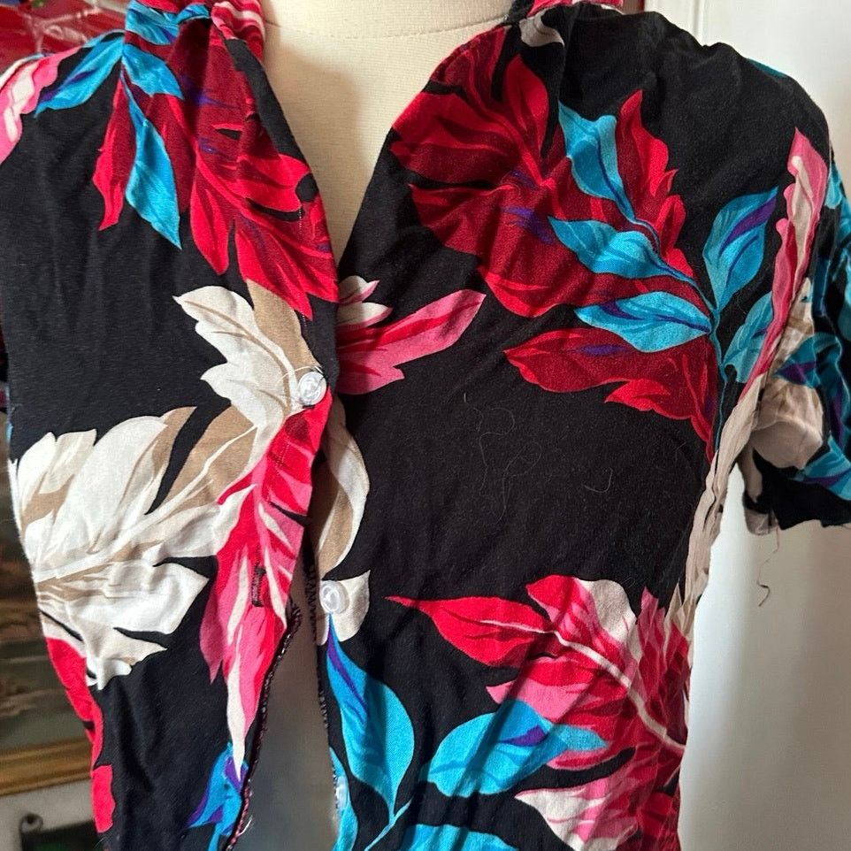 Other topson downs black red white floral blouse shirt Size L / US 10 / IT 46 - 2 Thumbnail