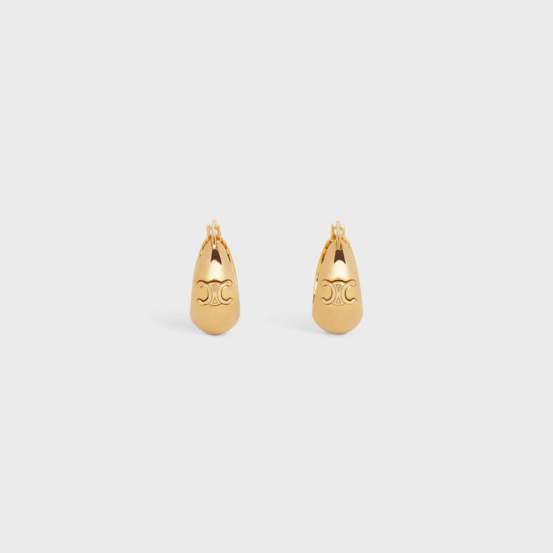 Celine o1loc1c0226 Size :OS/Triomphe Bold Hoops In Brass in Golden Size ONE SIZE - 3 Thumbnail