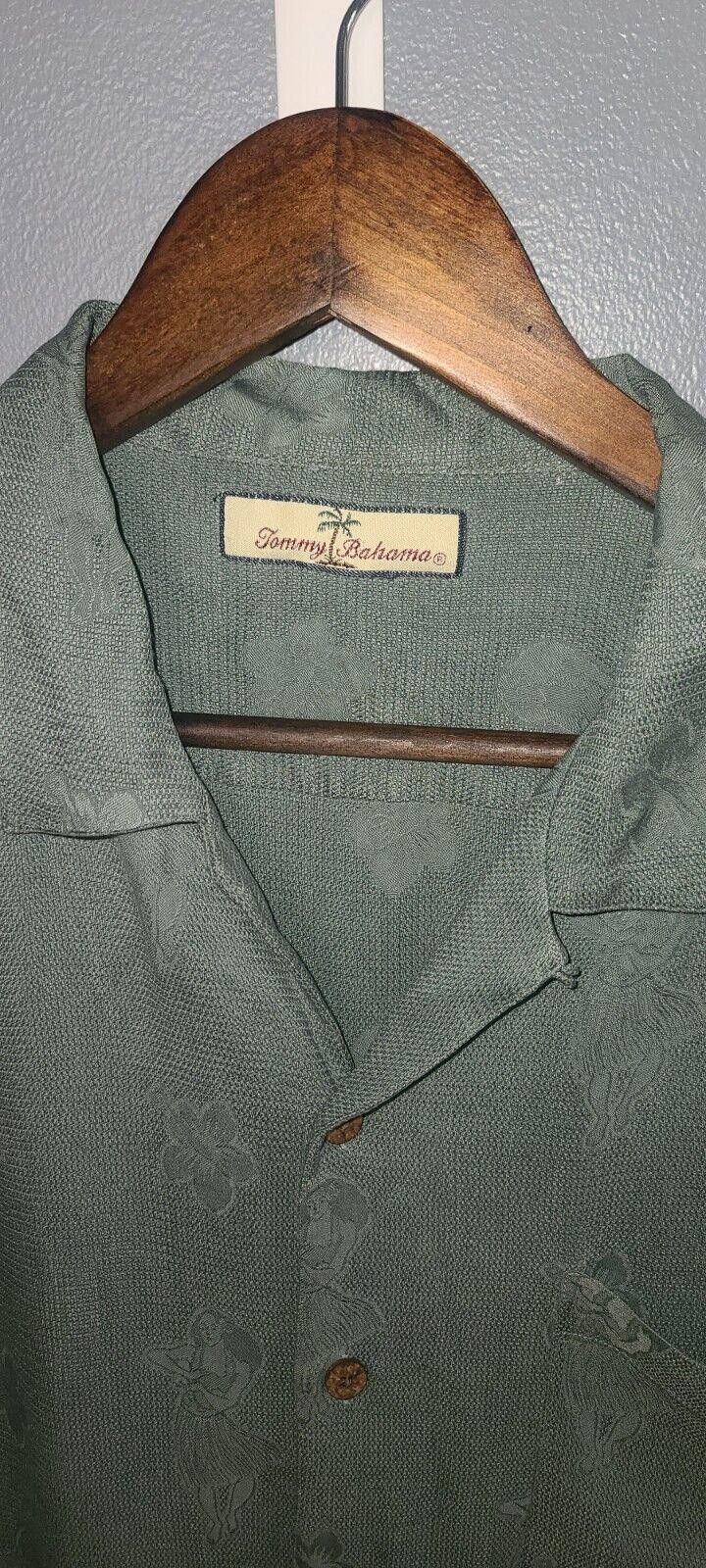 Tommy Bahama Tommy Bahama Men's Short Sleeve Green Silk size L Hula Girl Size US L / EU 52-54 / 3 - 5 Thumbnail